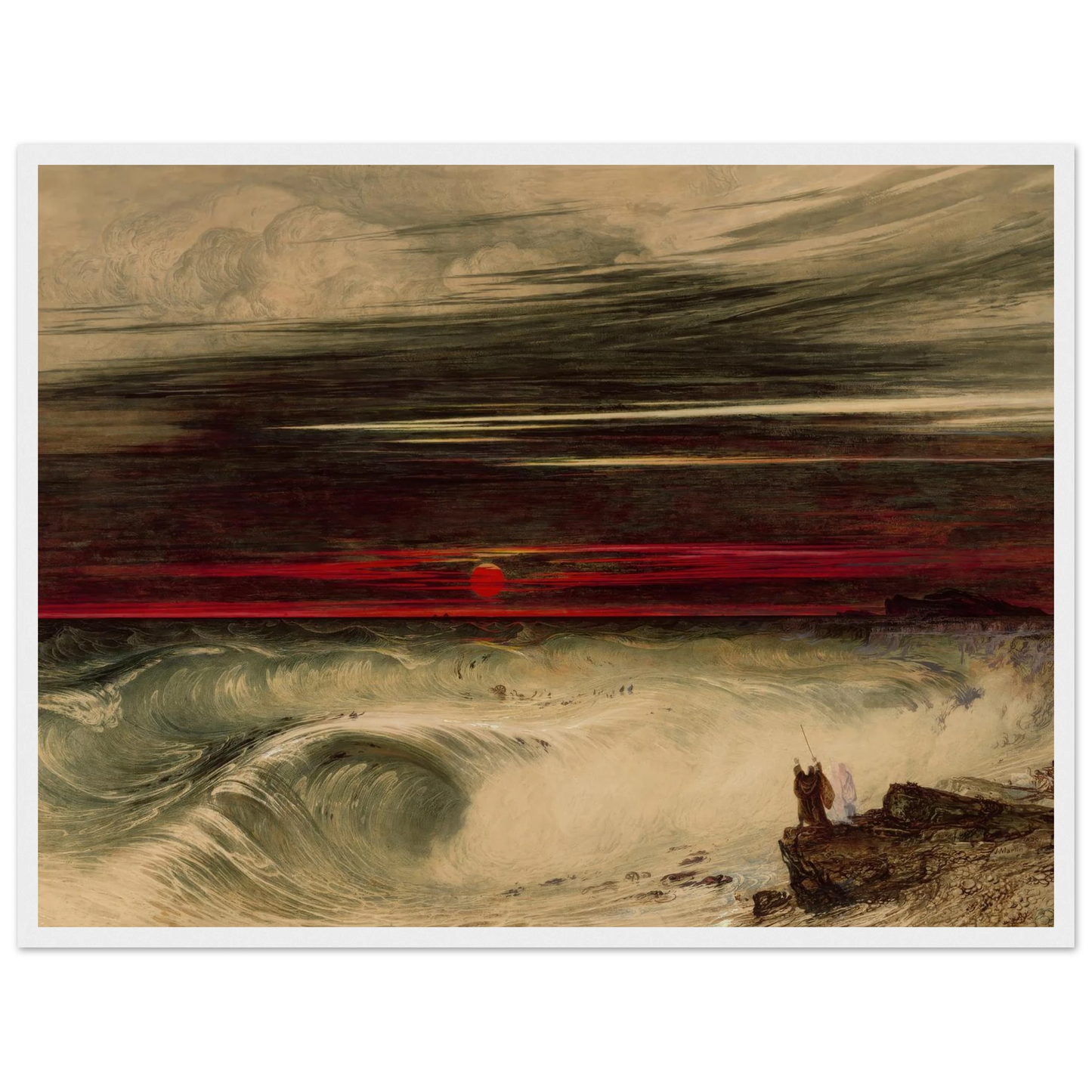 The Destruction of Pharaoh’s Host (1836) Art Print | John Martin - Framed Poster - 30x40 cm / 12x16″ - Black frame