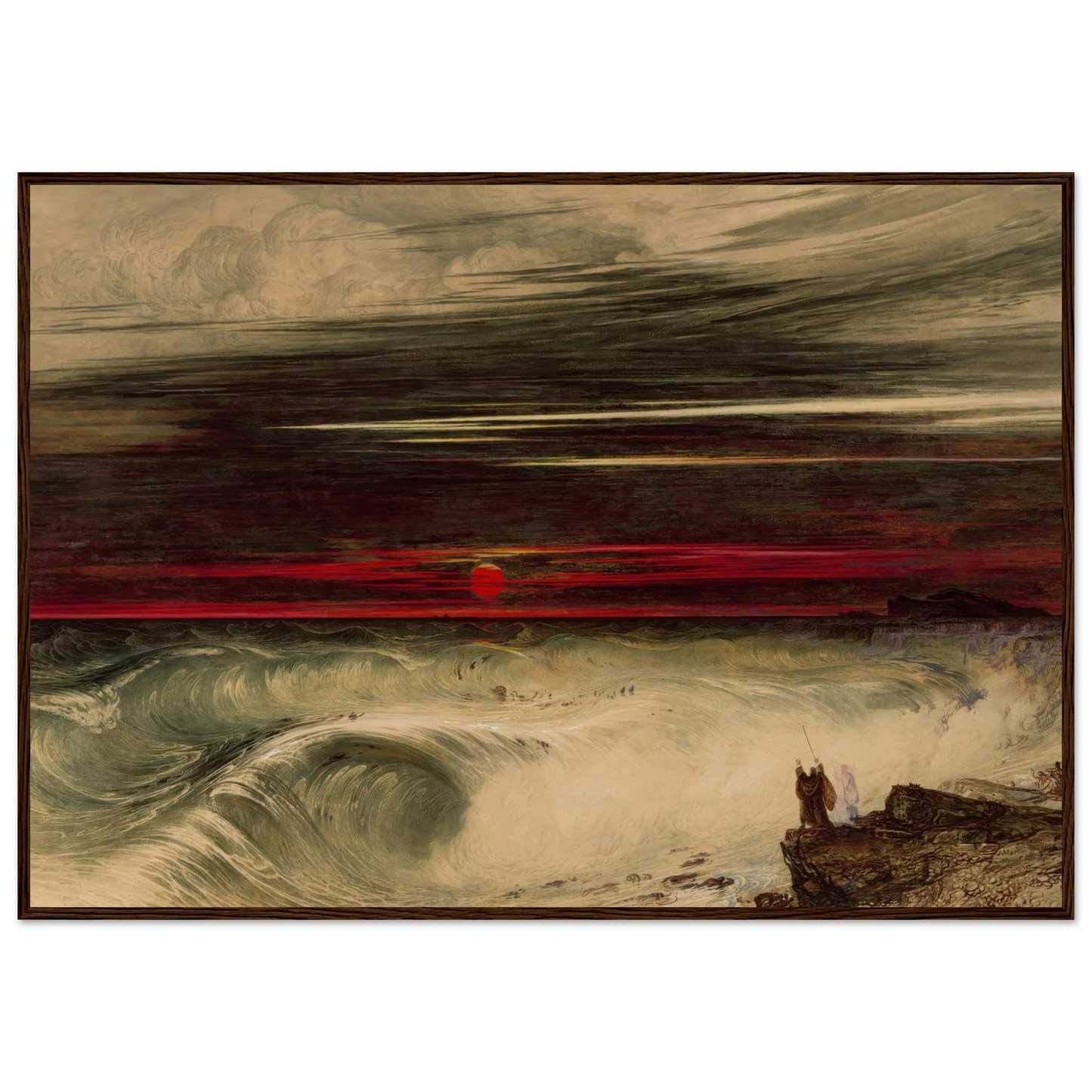 The Destruction of Pharaoh’s Host (1836) Art Print | John Martin - Framed Poster - 30x40 cm / 12x16″ - Black frame
