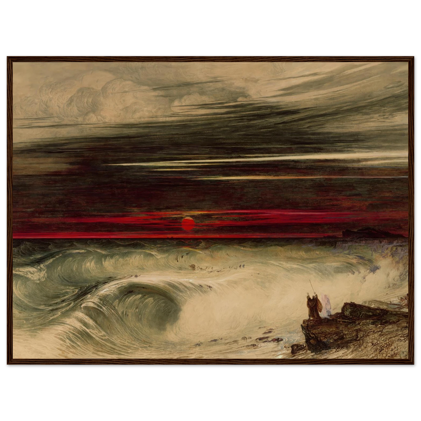 The Destruction of Pharaoh’s Host (1836) Art Print | John Martin - Framed Poster - 30x40 cm / 12x16″ - Black frame