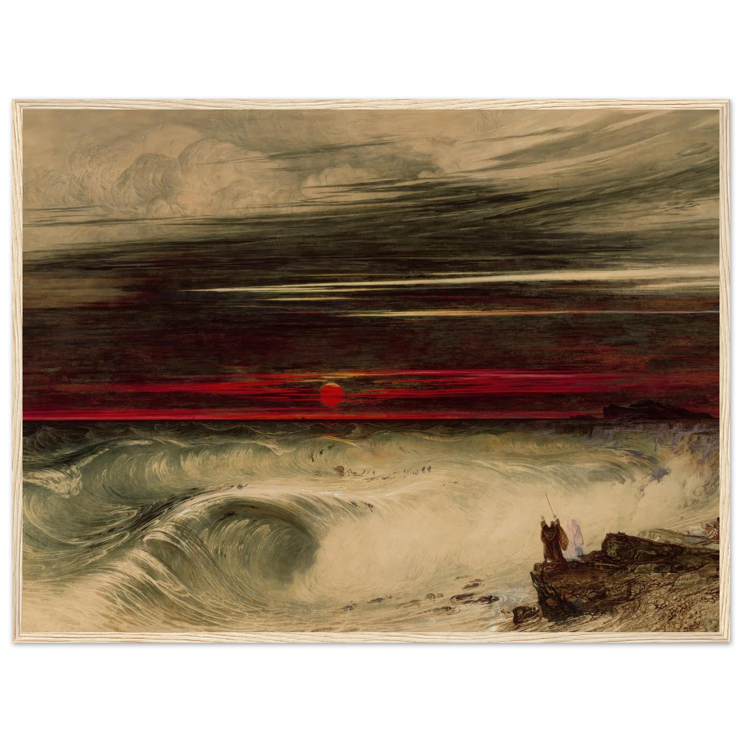 The Destruction of Pharaoh’s Host (1836) Art Print | John Martin - Framed Poster - 30x40 cm / 12x16″ - Black frame