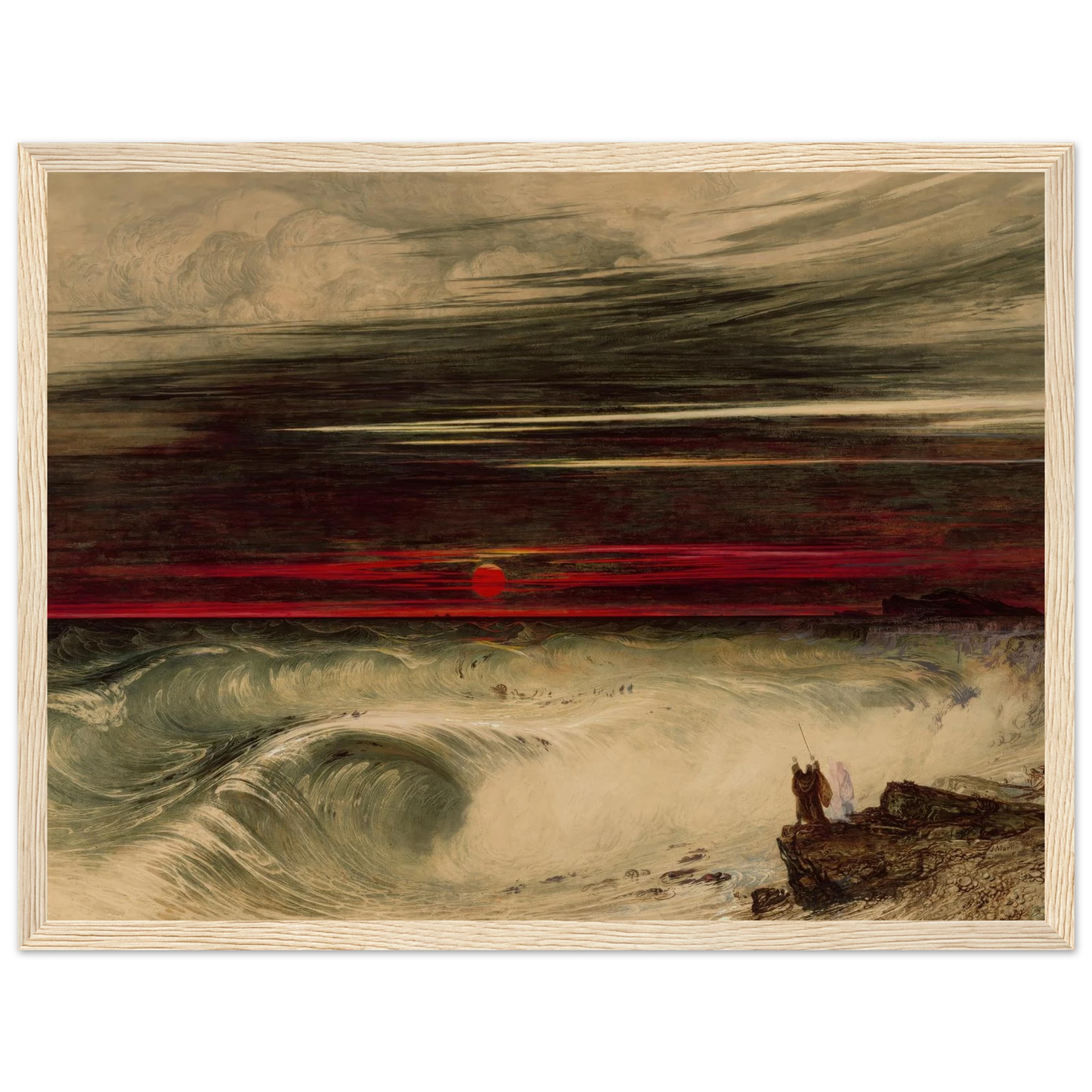 The Destruction of Pharaoh’s Host (1836) Art Print | John Martin - Framed Poster - 30x40 cm / 12x16″ - Black frame