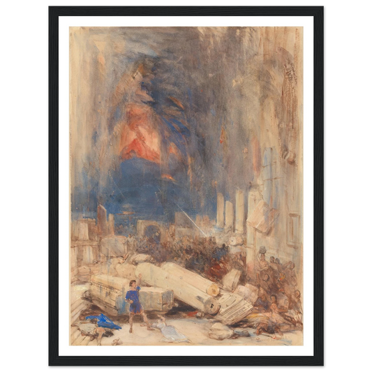 The Destruction of Pompeii Art Print | David Roberts - Framed Poster - 30x40 cm / 12x16″ - Black frame