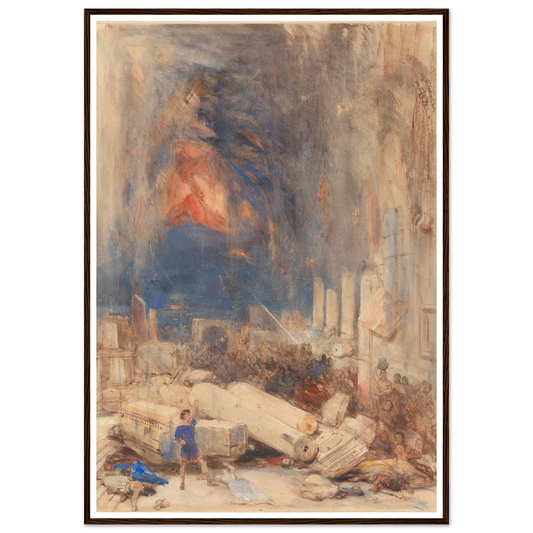 The Destruction of Pompeii Art Print | David Roberts - Framed Poster - 30x40 cm / 12x16″ - Black frame