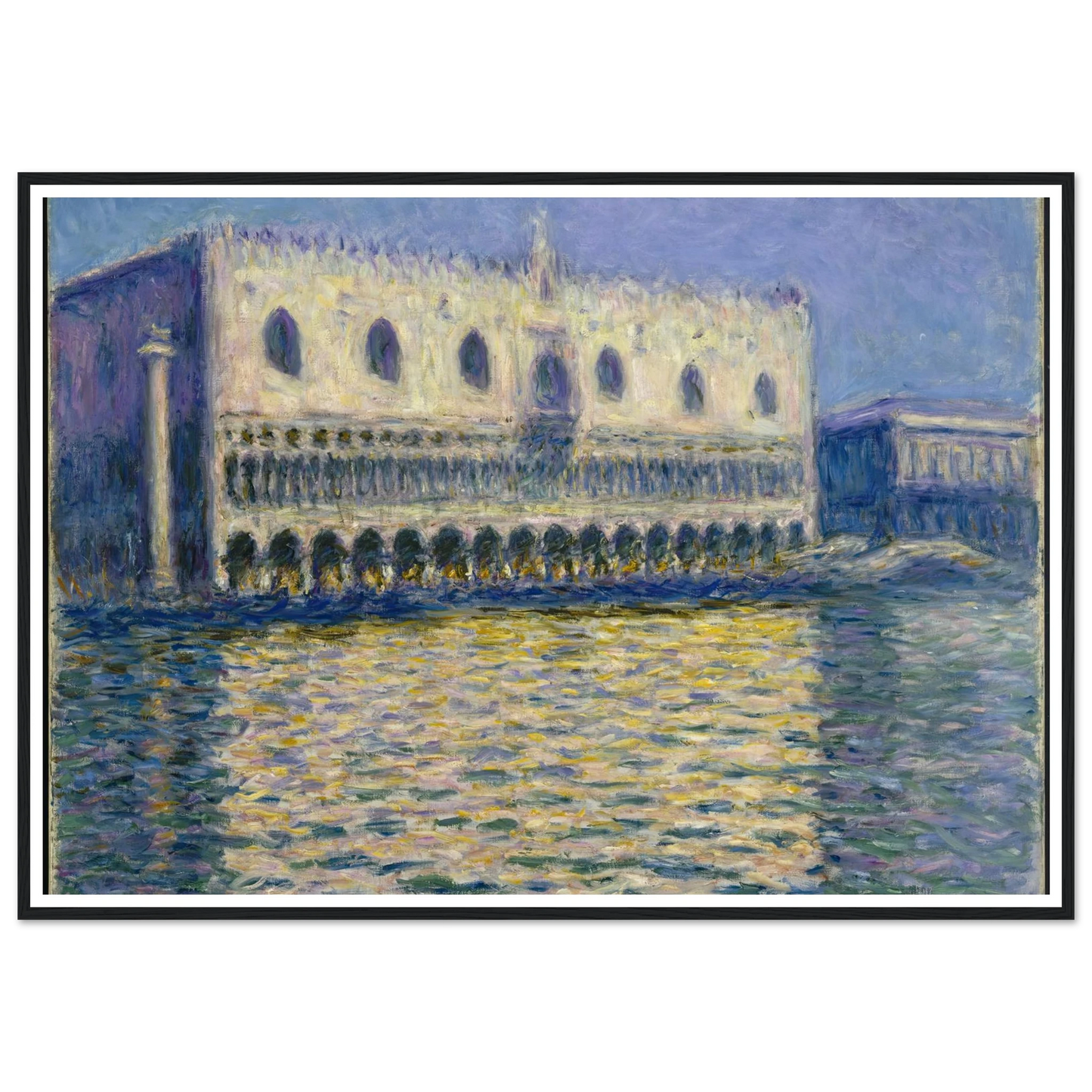 The Doges Palace (Le Palais ducal) Art Print | Claude Monet - Framed Poster - 30x40 cm / 12x16″ - Black frame