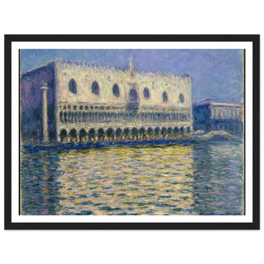 The Doges Palace (Le Palais ducal) Art Print | Claude Monet - Framed Poster - 30x40 cm / 12x16″ - Black frame