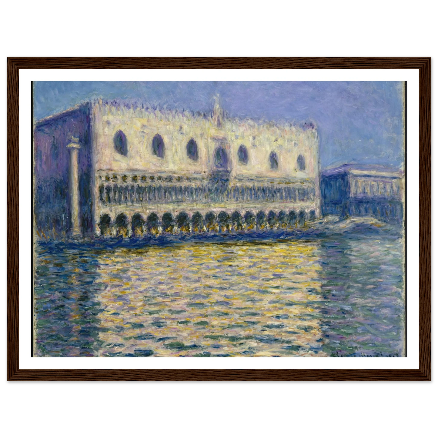 The Doges Palace (Le Palais ducal) Art Print | Claude Monet - Framed Poster - 30x40 cm / 12x16″ - Black frame