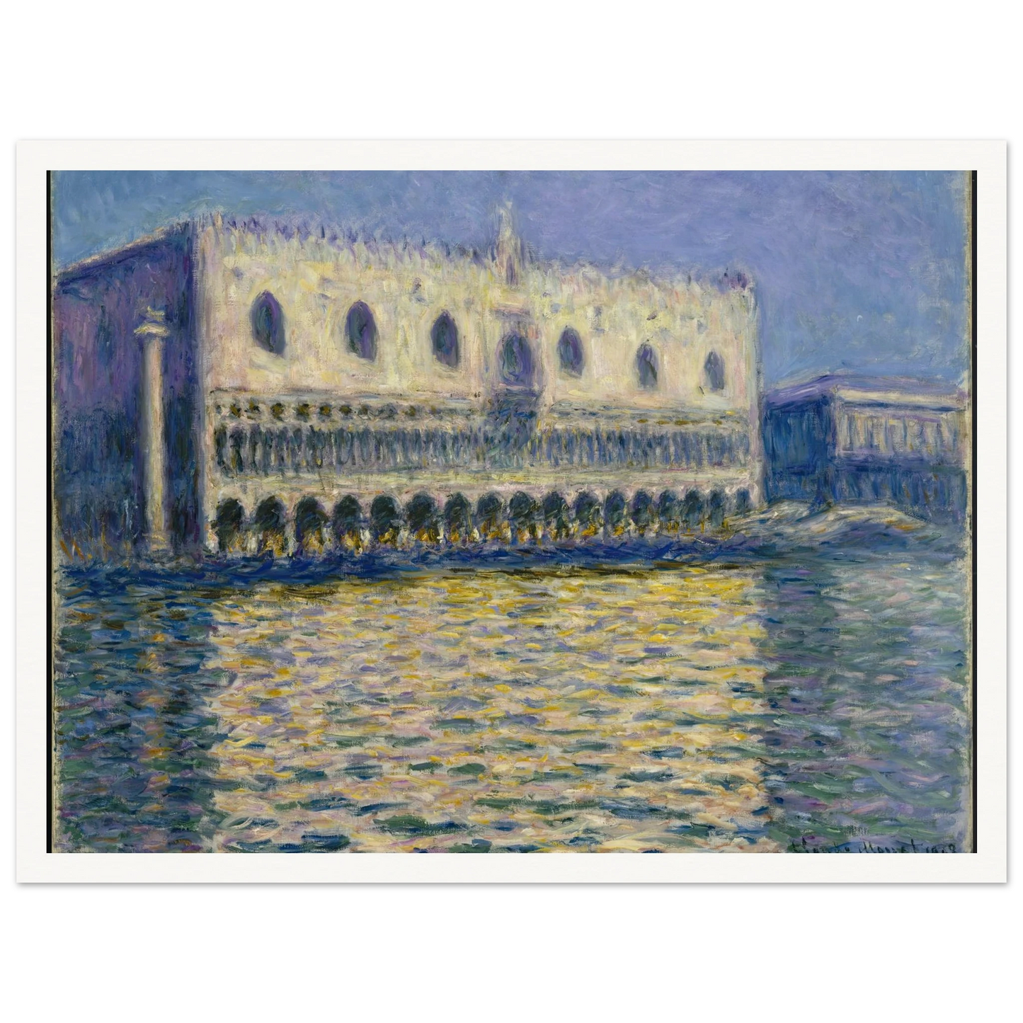 The Doges Palace (Le Palais ducal) Art Print | Claude Monet - Framed Poster - 30x40 cm / 12x16″ - Black frame