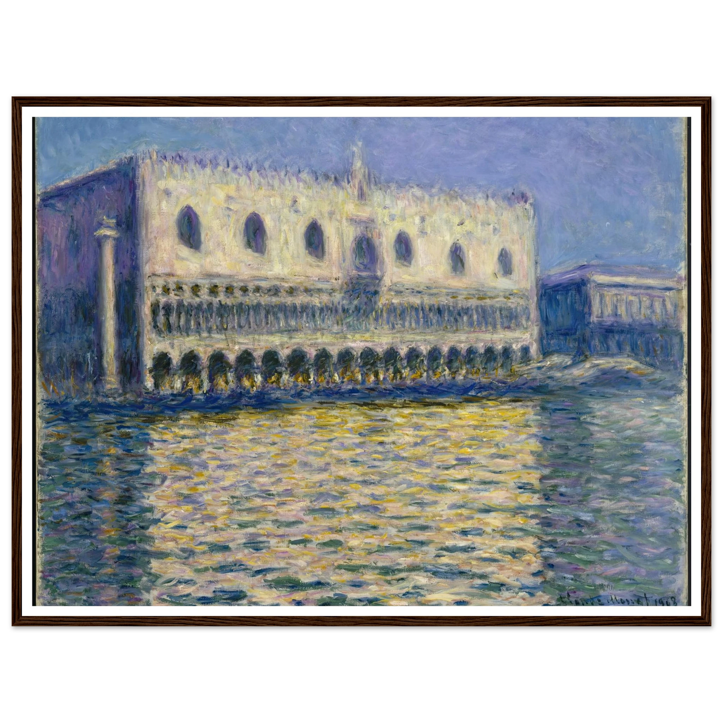 The Doges Palace (Le Palais ducal) Art Print | Claude Monet - Framed Poster - 30x40 cm / 12x16″ - Black frame