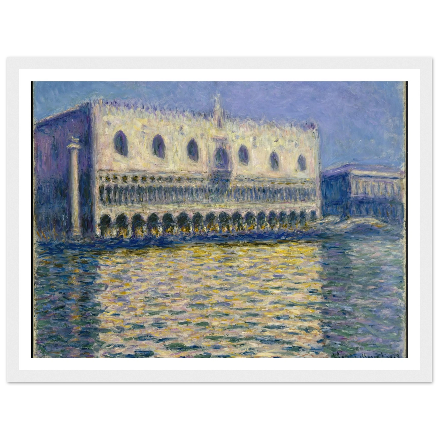 The Doges Palace (Le Palais ducal) Art Print | Claude Monet - Framed Poster - 30x40 cm / 12x16″ - Black frame