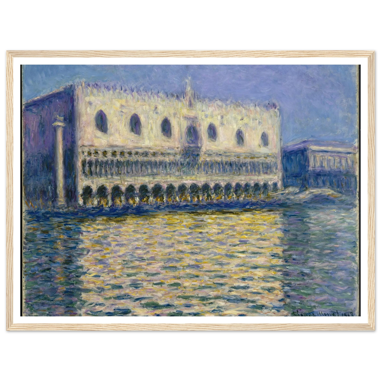 The Doges Palace (Le Palais ducal) Art Print | Claude Monet - Framed Poster - 30x40 cm / 12x16″ - Black frame