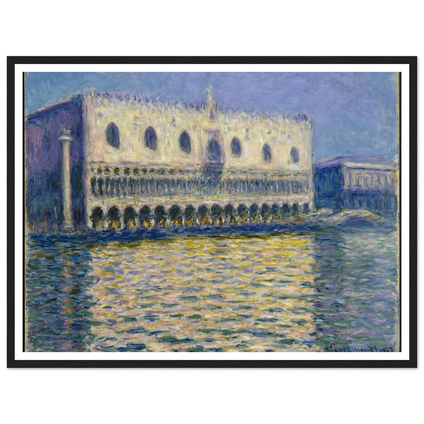 The Doges Palace (Le Palais ducal) Art Print | Claude Monet - Framed Poster - 30x40 cm / 12x16″ - Black frame