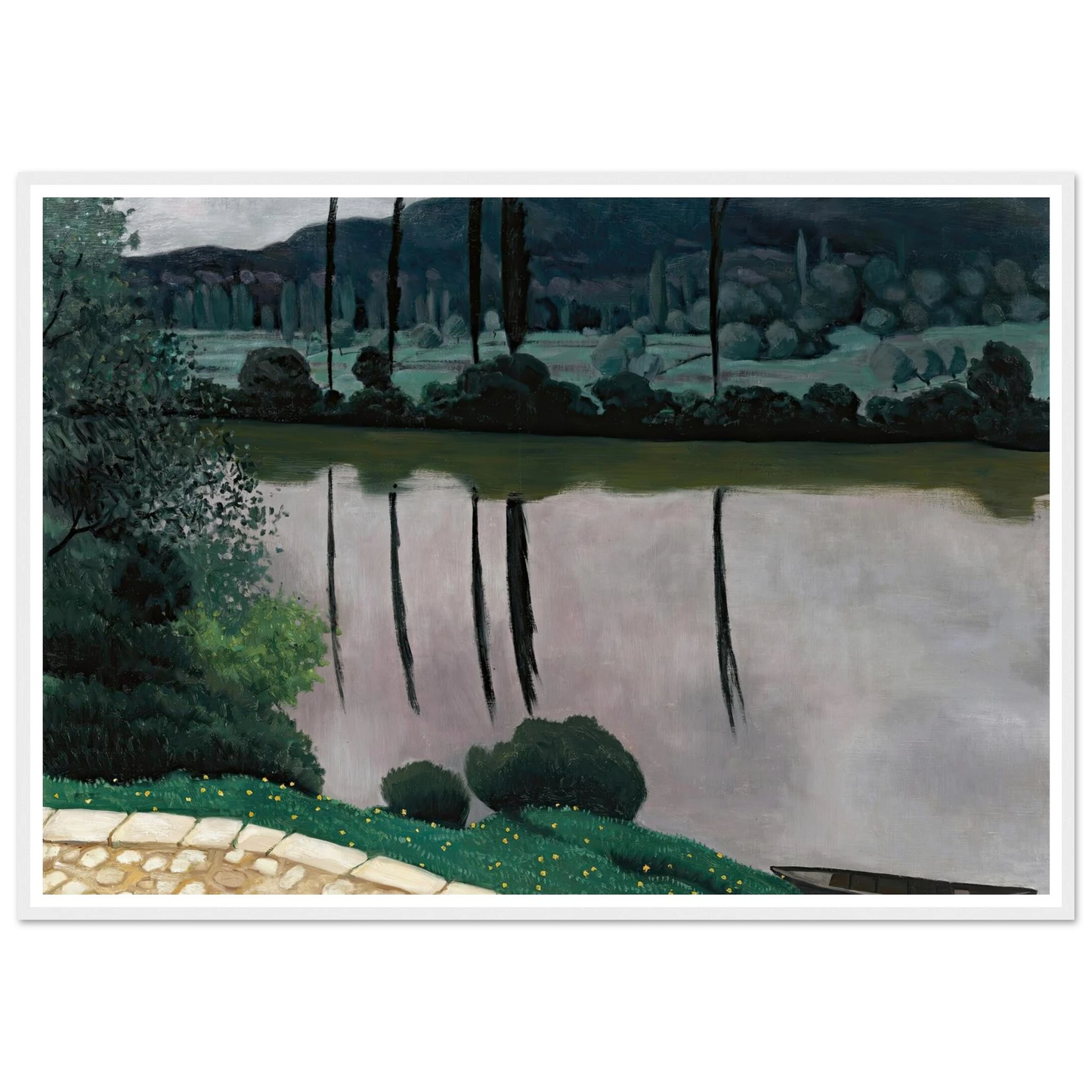 The Dordogne In Vitrac (1925) Art Print | Felix Vallotton - Framed Poster - 30x40 cm / 12x16″ - Black frame