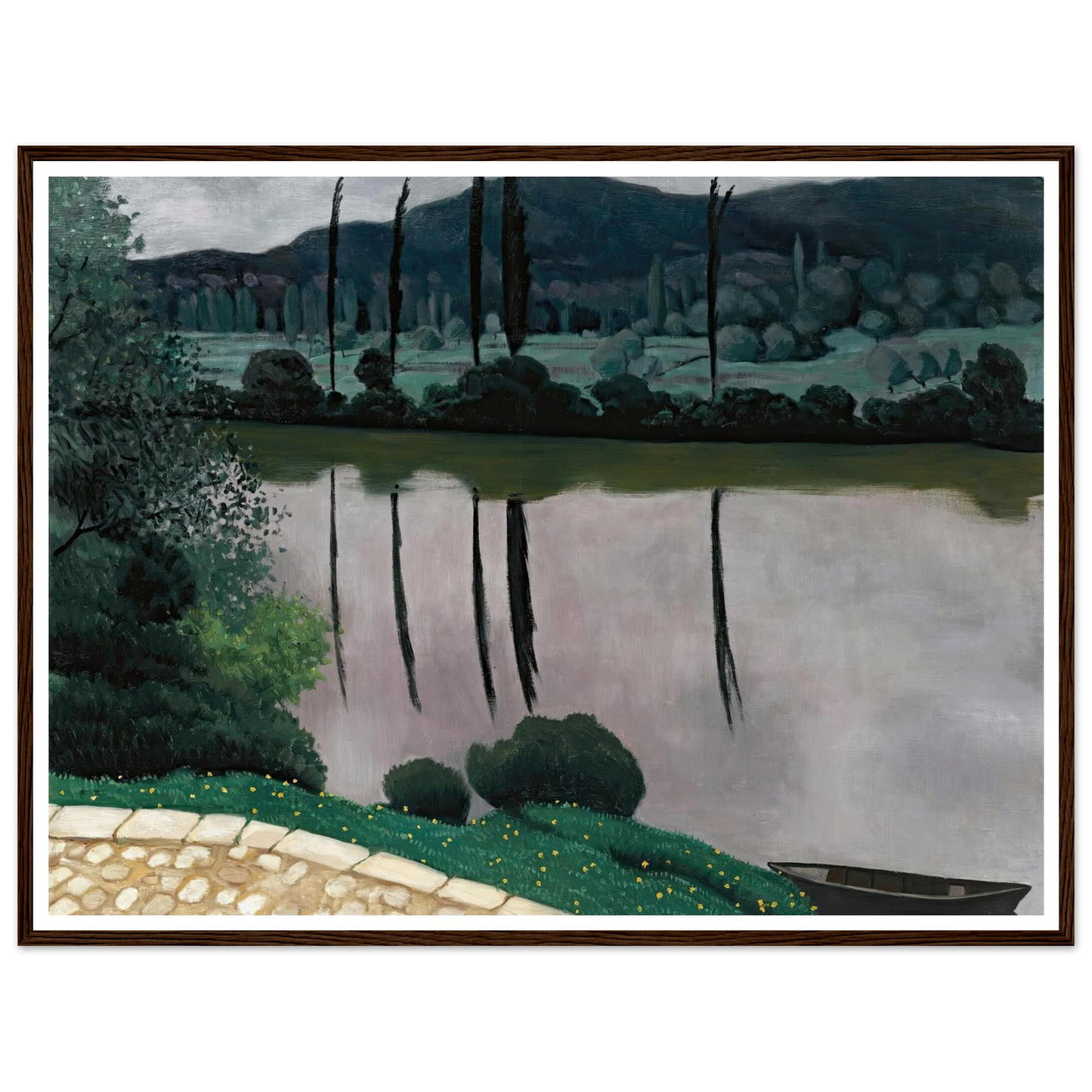 The Dordogne In Vitrac (1925) Art Print | Felix Vallotton - Framed Poster - 30x40 cm / 12x16″ - Black frame