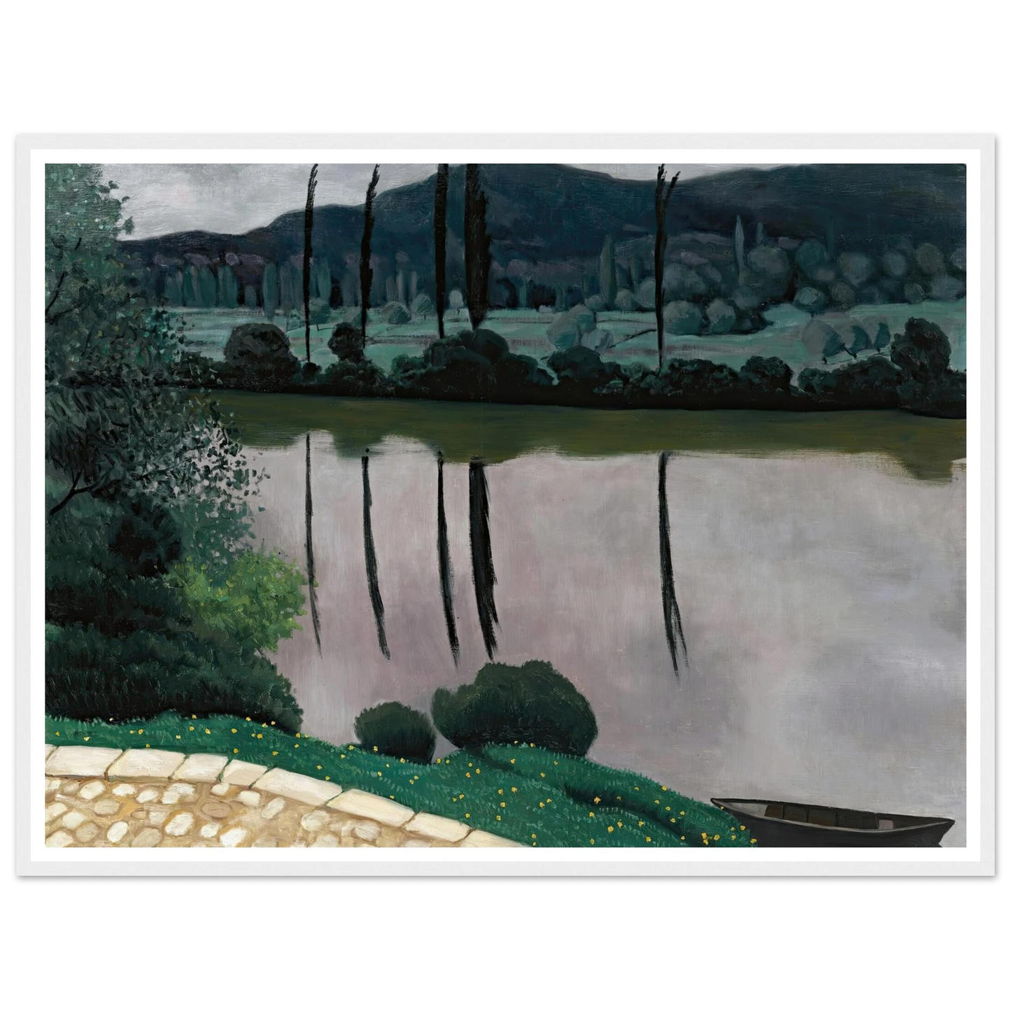 The Dordogne In Vitrac (1925) Art Print | Felix Vallotton - Framed Poster - 30x40 cm / 12x16″ - Black frame