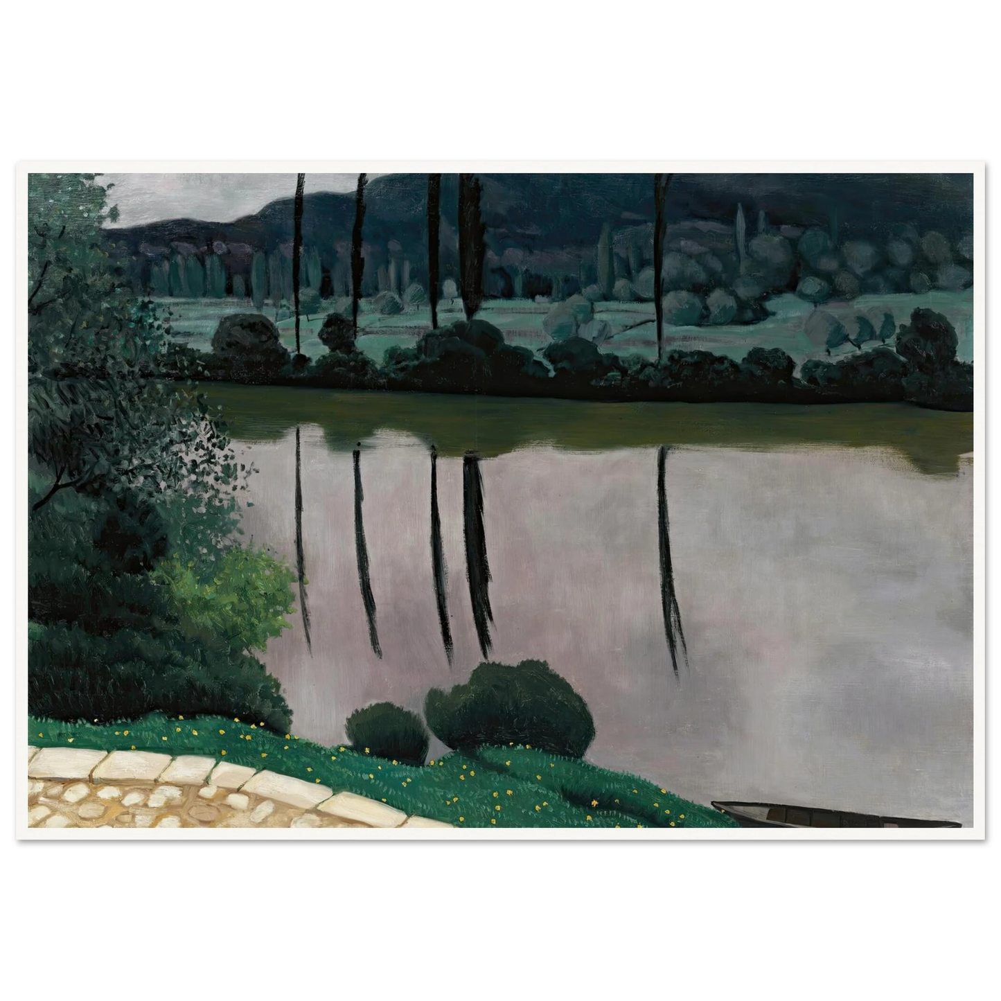 The Dordogne In Vitrac (1925) Art Print | Felix Vallotton - Framed Poster - 30x40 cm / 12x16″ - Black frame