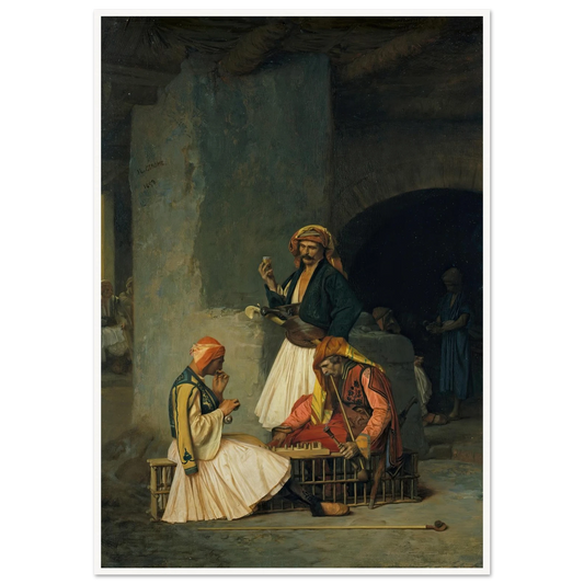 The Draught Players (1859) Art Print | Jean Leon Gerome - Framed Poster - 30x40 cm / 12x16″ - Black frame