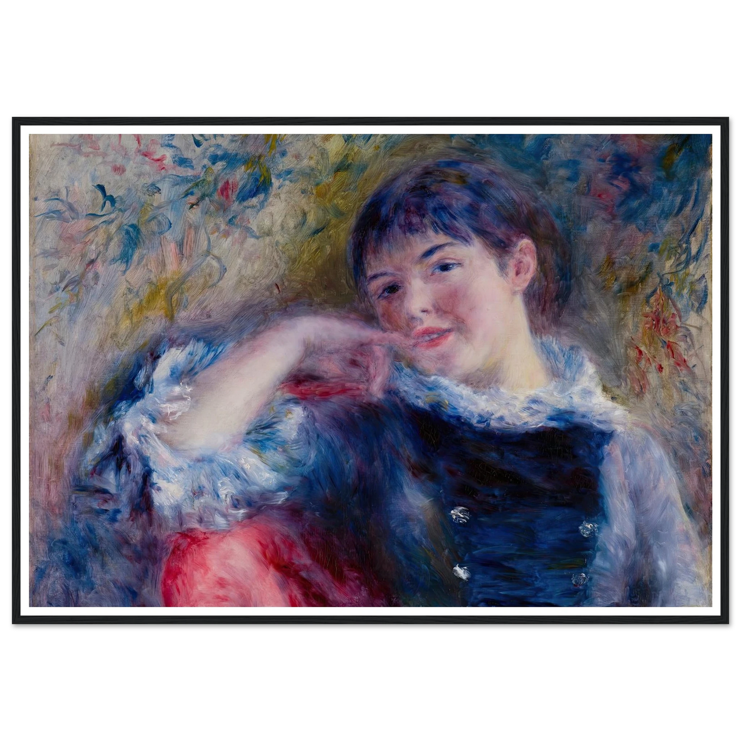 The Dreamer (1879) Art Print | Pierre Auguste Renoir - Framed Poster - 30x40 cm / 12x16″ - Black frame