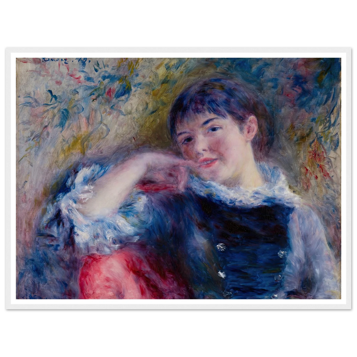 The Dreamer (1879) Art Print | Pierre Auguste Renoir - Framed Poster - 30x40 cm / 12x16″ - Black frame