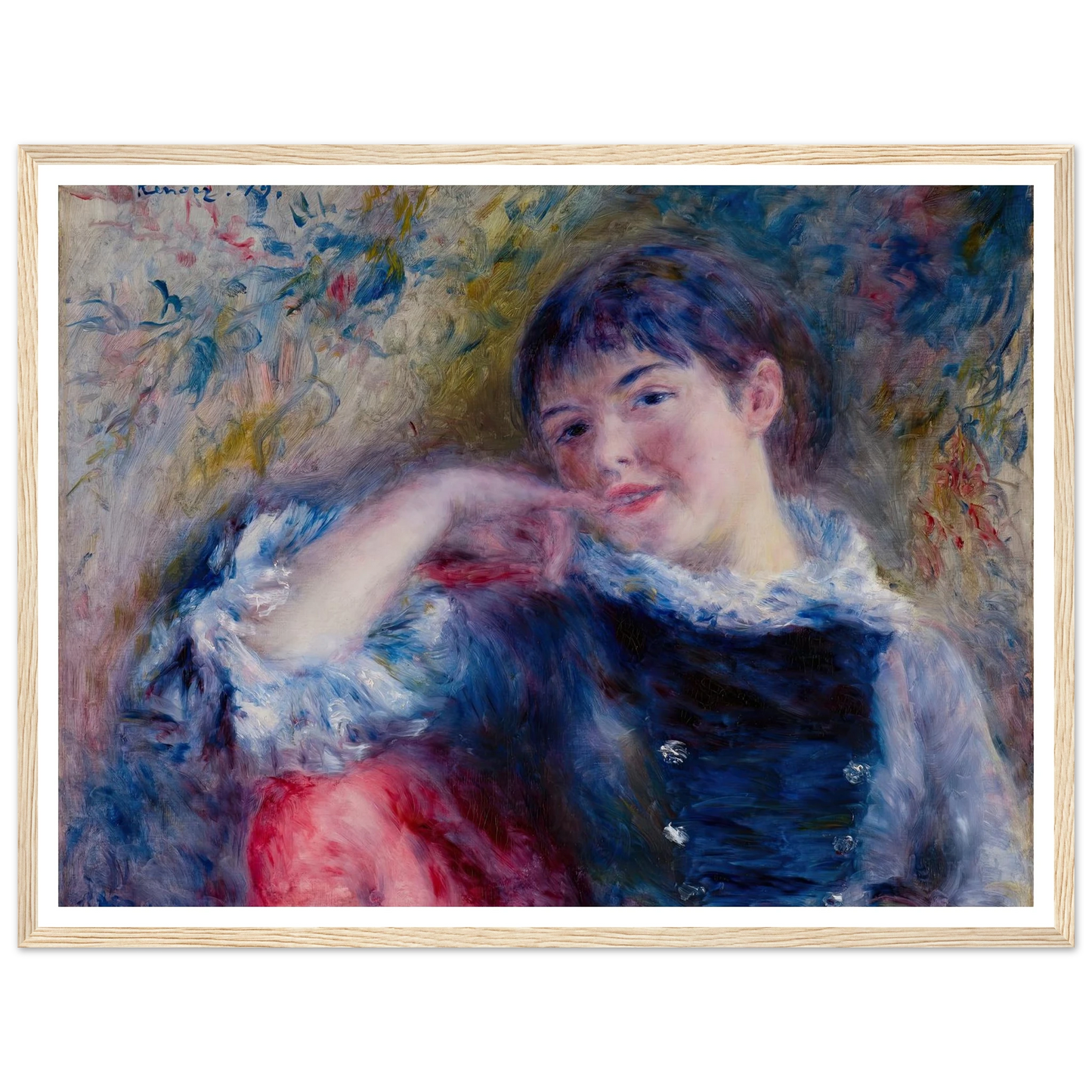 The Dreamer (1879) Art Print | Pierre Auguste Renoir - Framed Poster - 30x40 cm / 12x16″ - Black frame