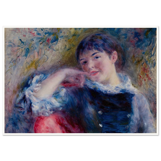 The Dreamer (1879) Art Print | Pierre Auguste Renoir - Framed Poster - 30x40 cm / 12x16″ - Black frame