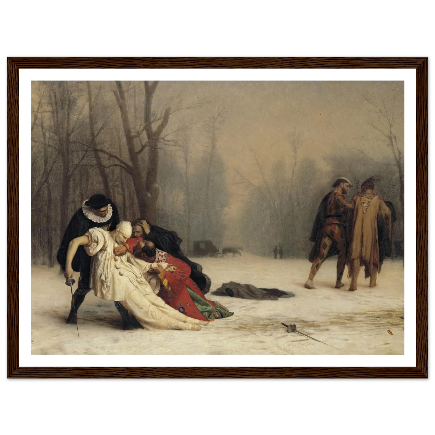 The Duel After the Masquerade (1857) Art Print | Jean Leon Gerome - Framed Poster - 30x40 cm / 12x16″ - Black frame