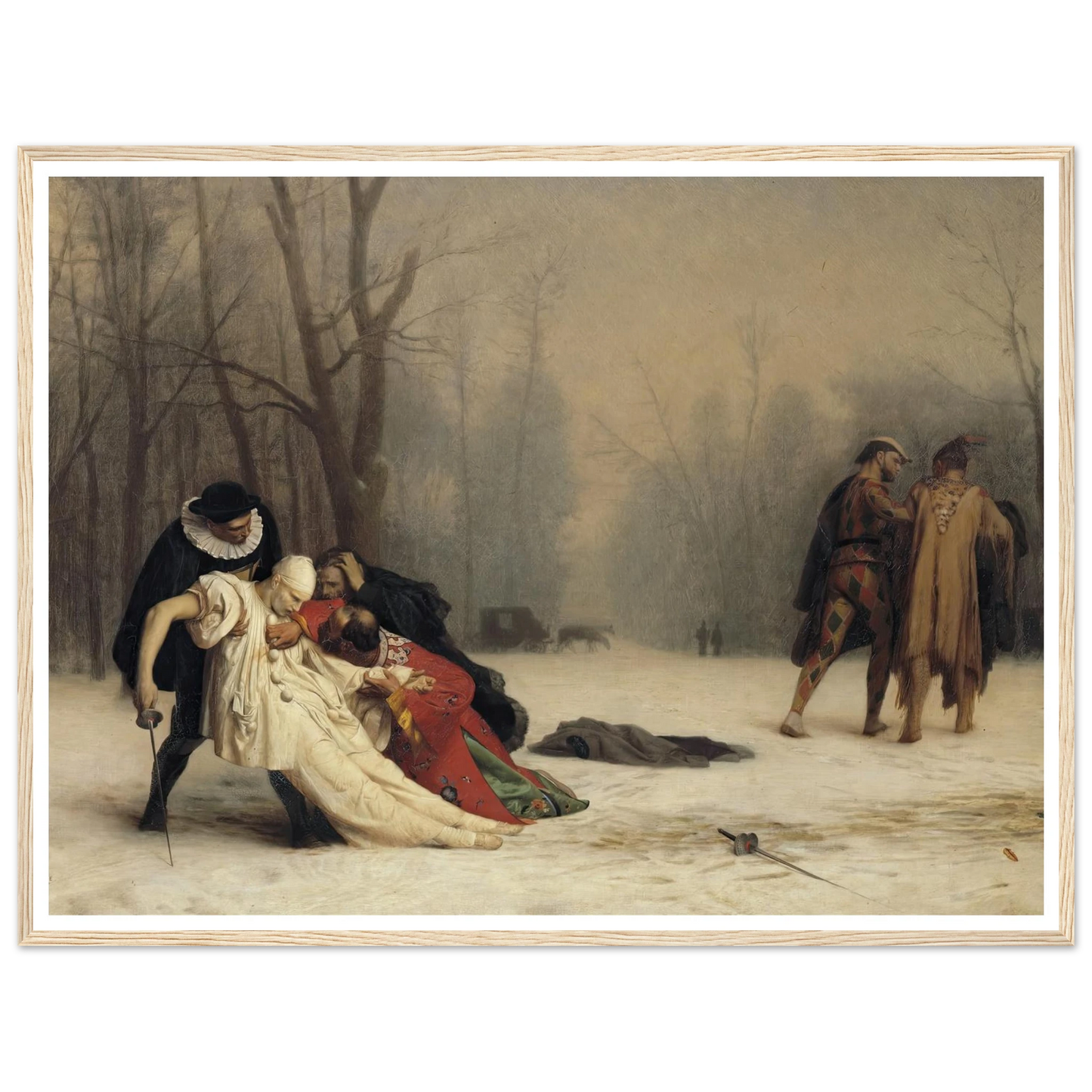 The Duel After the Masquerade (1857) Art Print | Jean Leon Gerome - Framed Poster - 30x40 cm / 12x16″ - Black frame