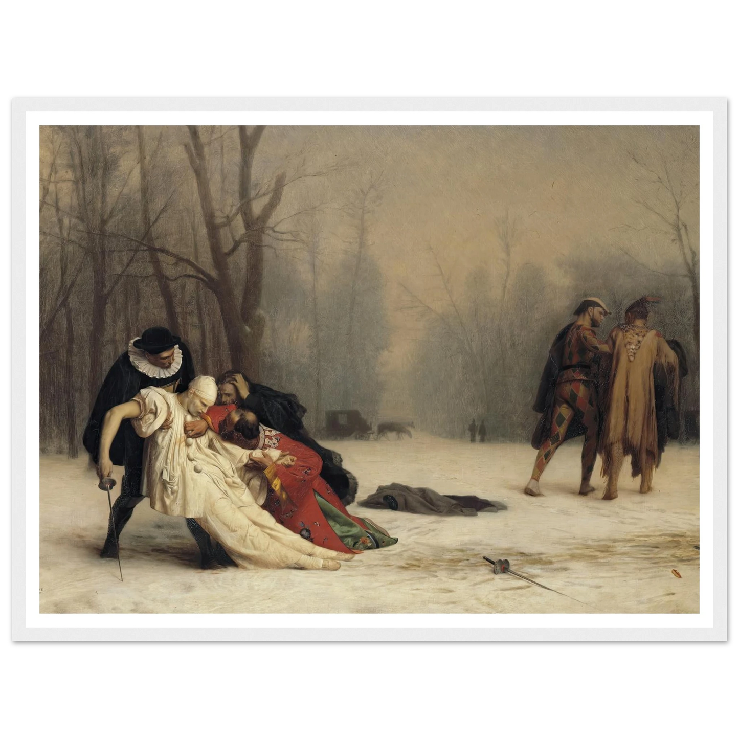 The Duel After the Masquerade (1857) Art Print | Jean Leon Gerome - Framed Poster - 30x40 cm / 12x16″ - Black frame