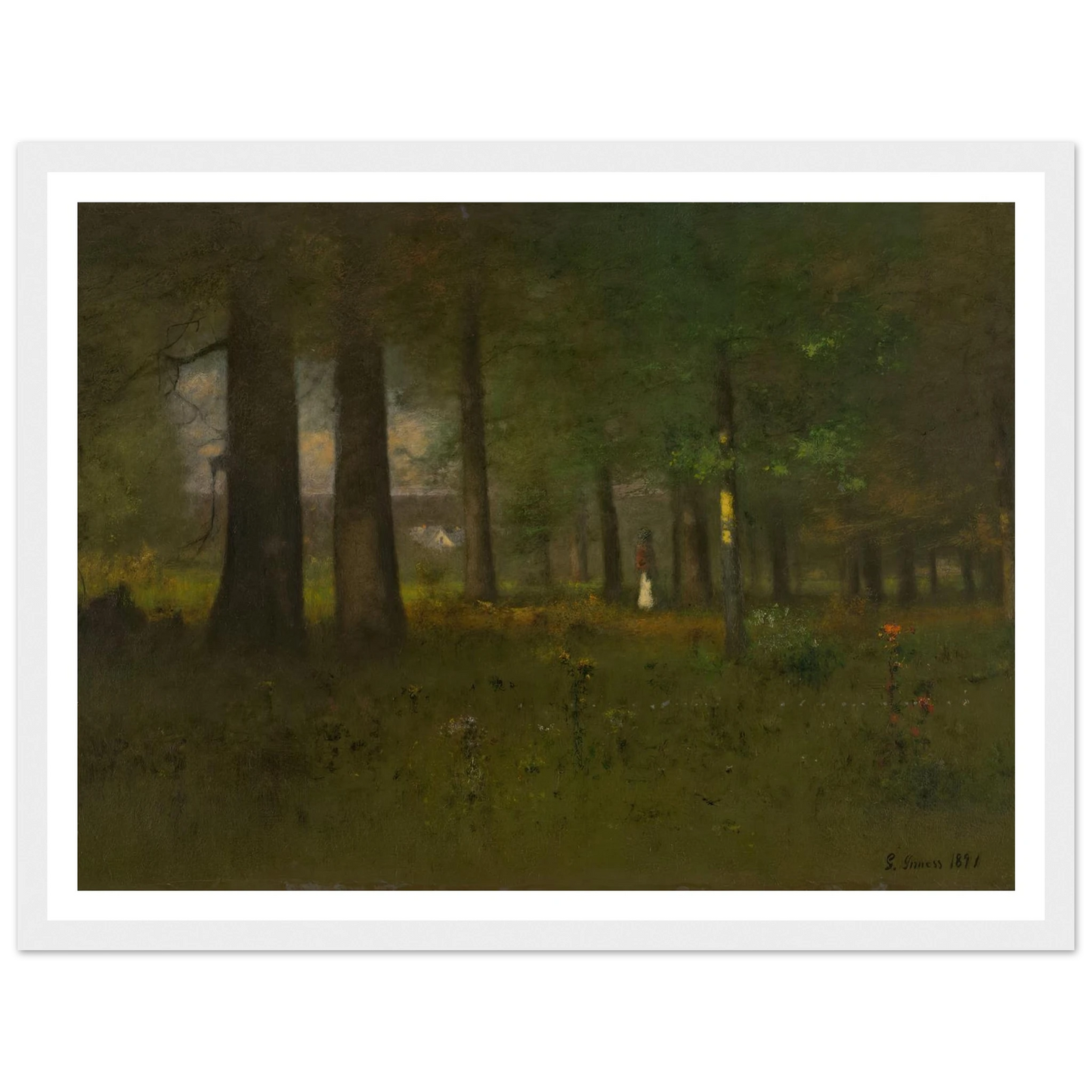The Edge of the Forest (1891) Art Print | George Inness - Framed Poster - 30x40 cm / 12x16″ - Black frame
