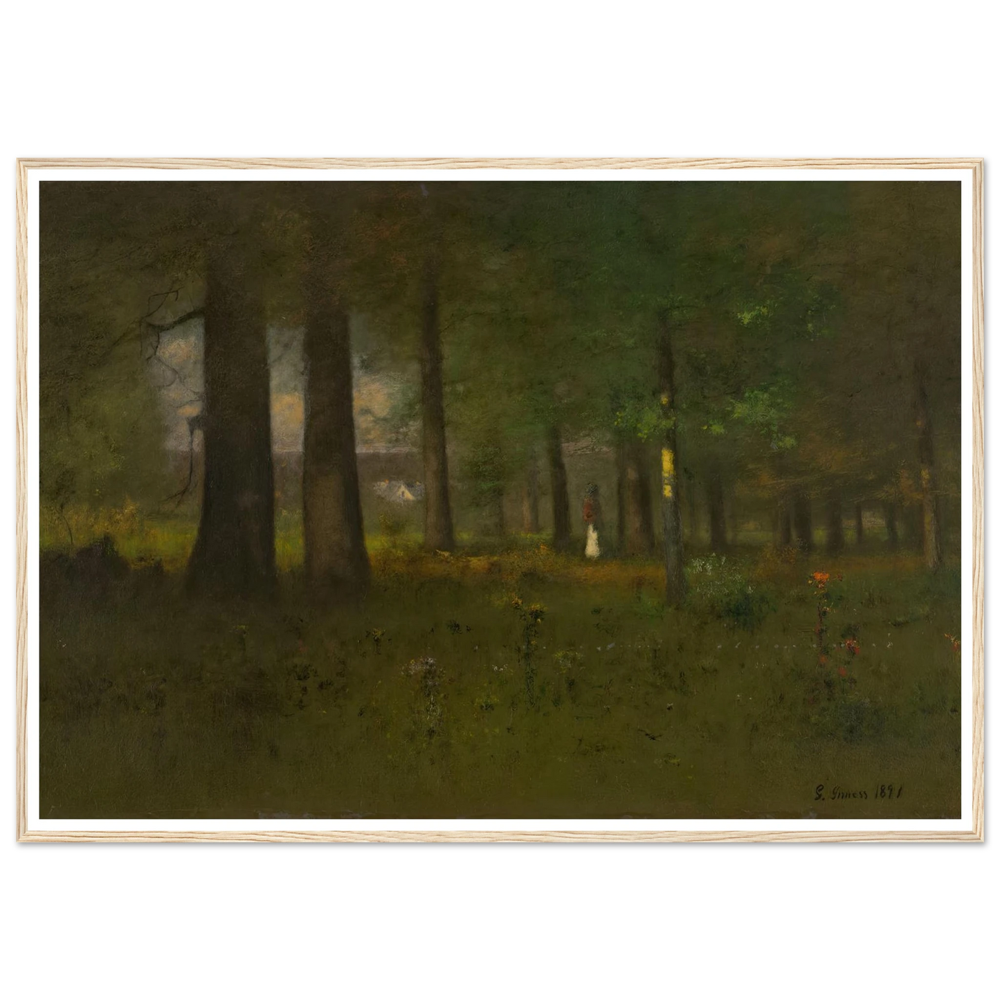 The Edge of the Forest (1891) Art Print | George Inness - Framed Poster - 30x40 cm / 12x16″ - Black frame