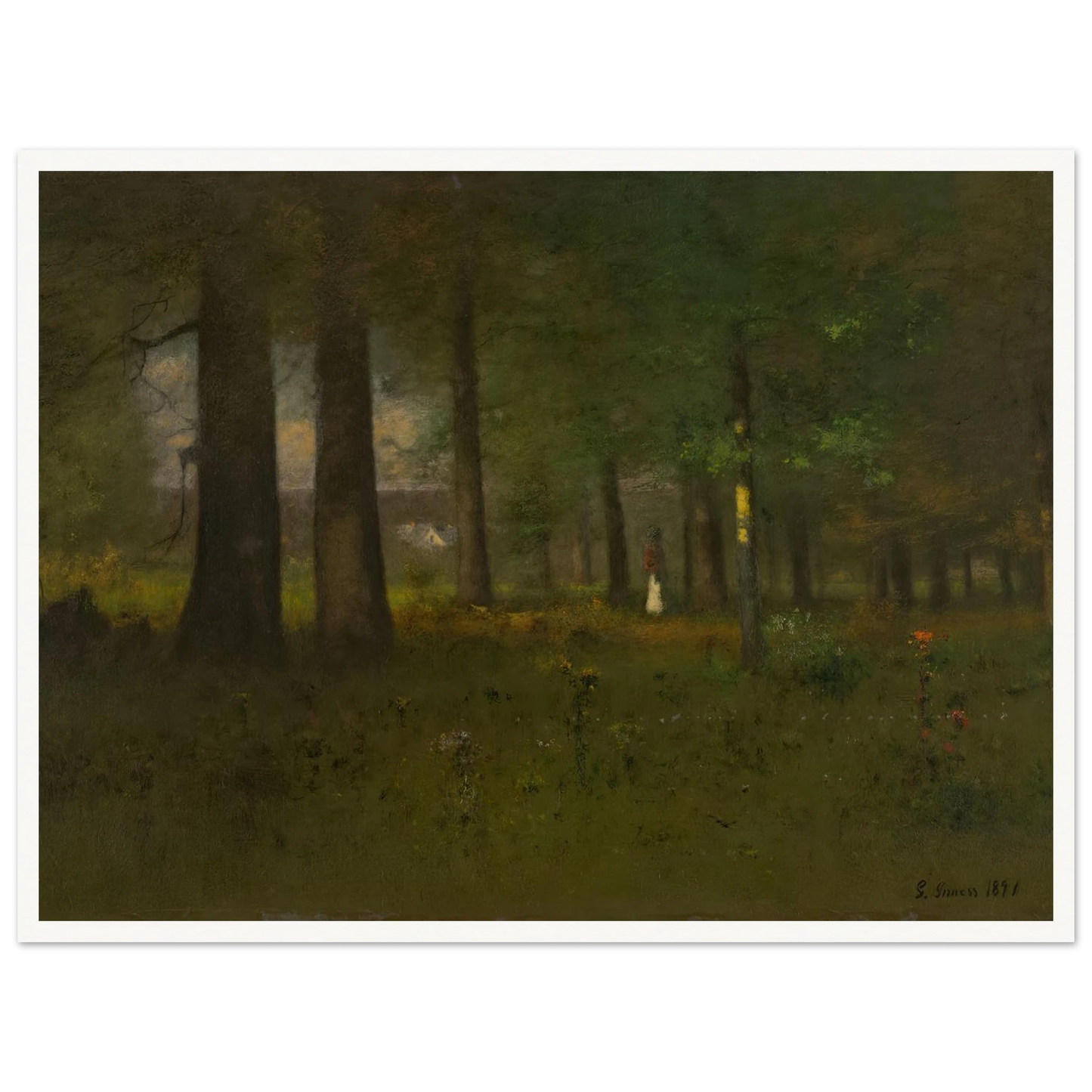 The Edge of the Forest (1891) Art Print | George Inness - Framed Poster - 30x40 cm / 12x16″ - Black frame