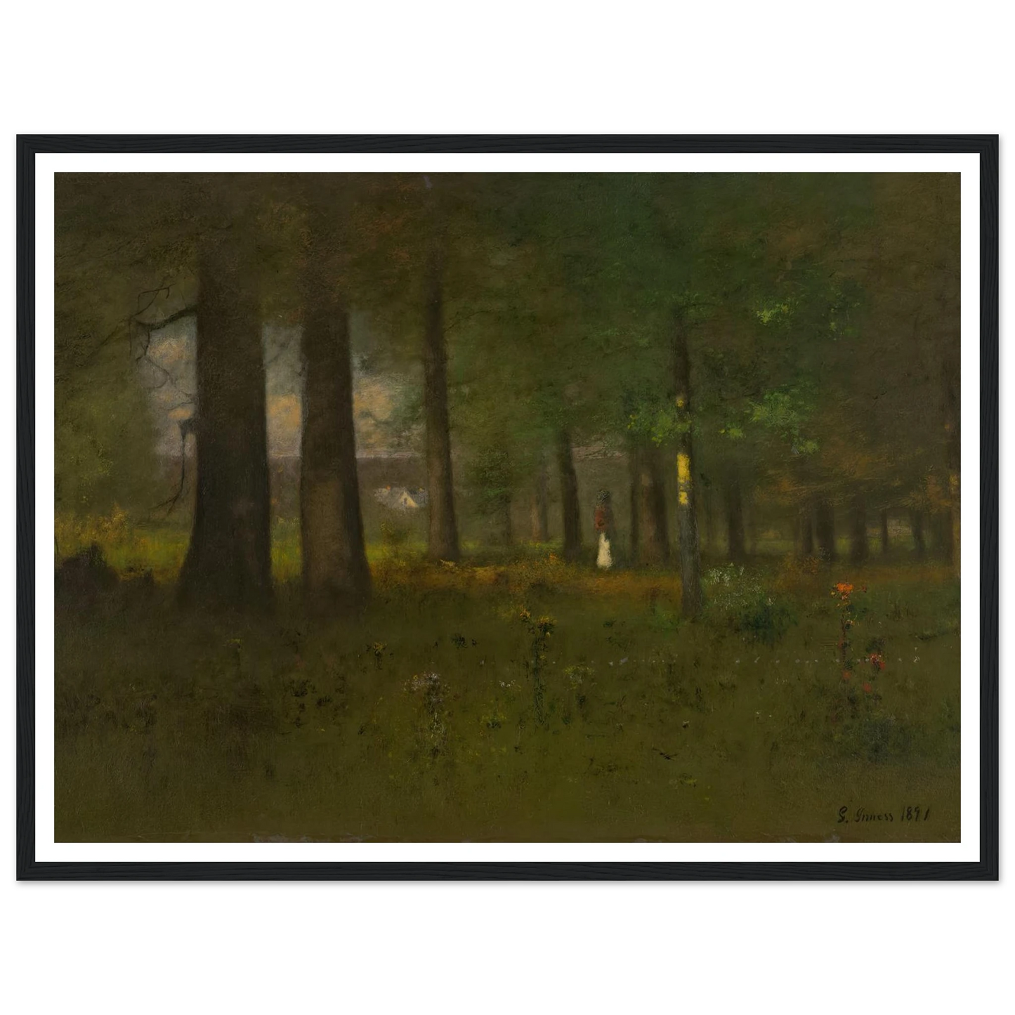 The Edge of the Forest (1891) Art Print | George Inness - Framed Poster - 30x40 cm / 12x16″ - Black frame