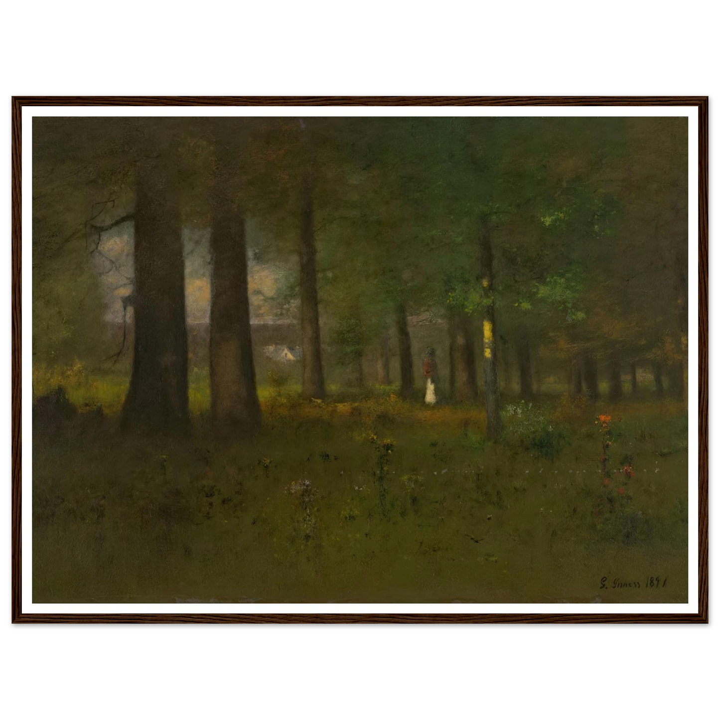 The Edge of the Forest (1891) Art Print | George Inness - Framed Poster - 30x40 cm / 12x16″ - Black frame