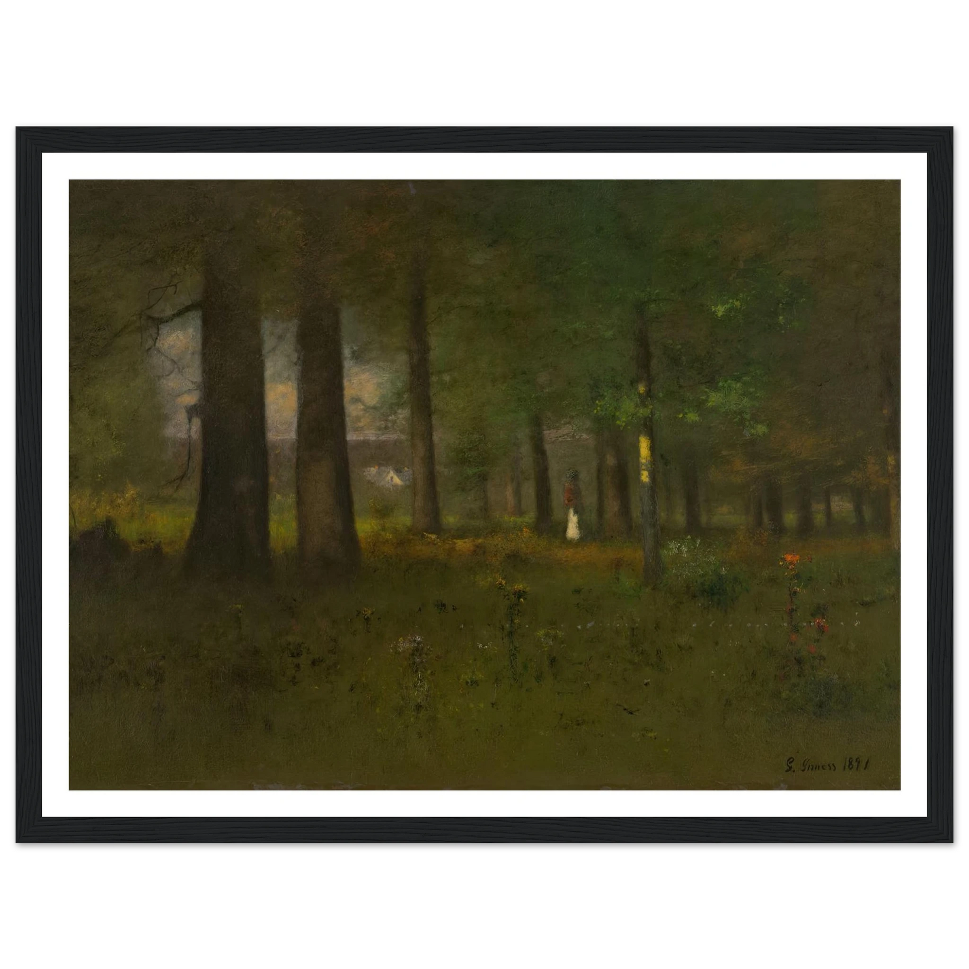 The Edge of the Forest (1891) Art Print | George Inness - Framed Poster - 30x40 cm / 12x16″ - Black frame
