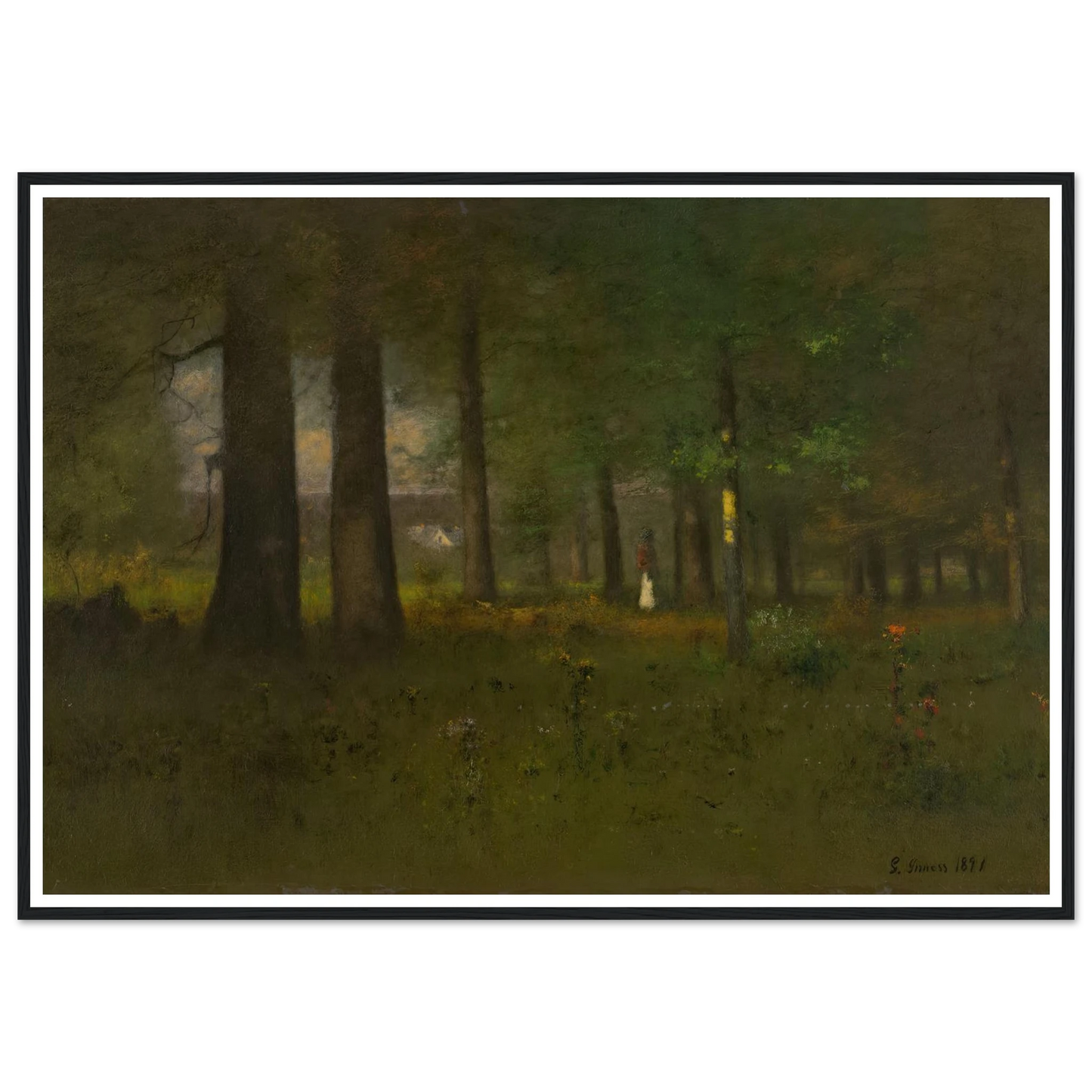 The Edge of the Forest (1891) Art Print | George Inness - Framed Poster - 30x40 cm / 12x16″ - Black frame