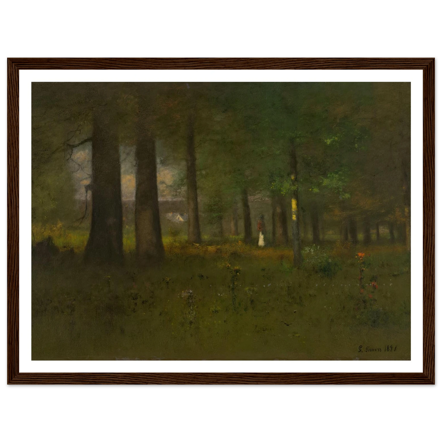The Edge of the Forest (1891) Art Print | George Inness - Framed Poster - 30x40 cm / 12x16″ - Black frame