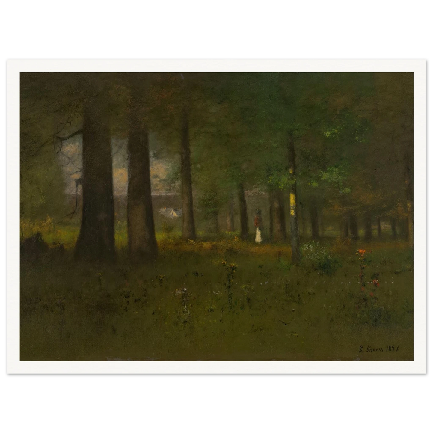 The Edge of the Forest (1891) Art Print | George Inness - Framed Poster - 30x40 cm / 12x16″ - Black frame