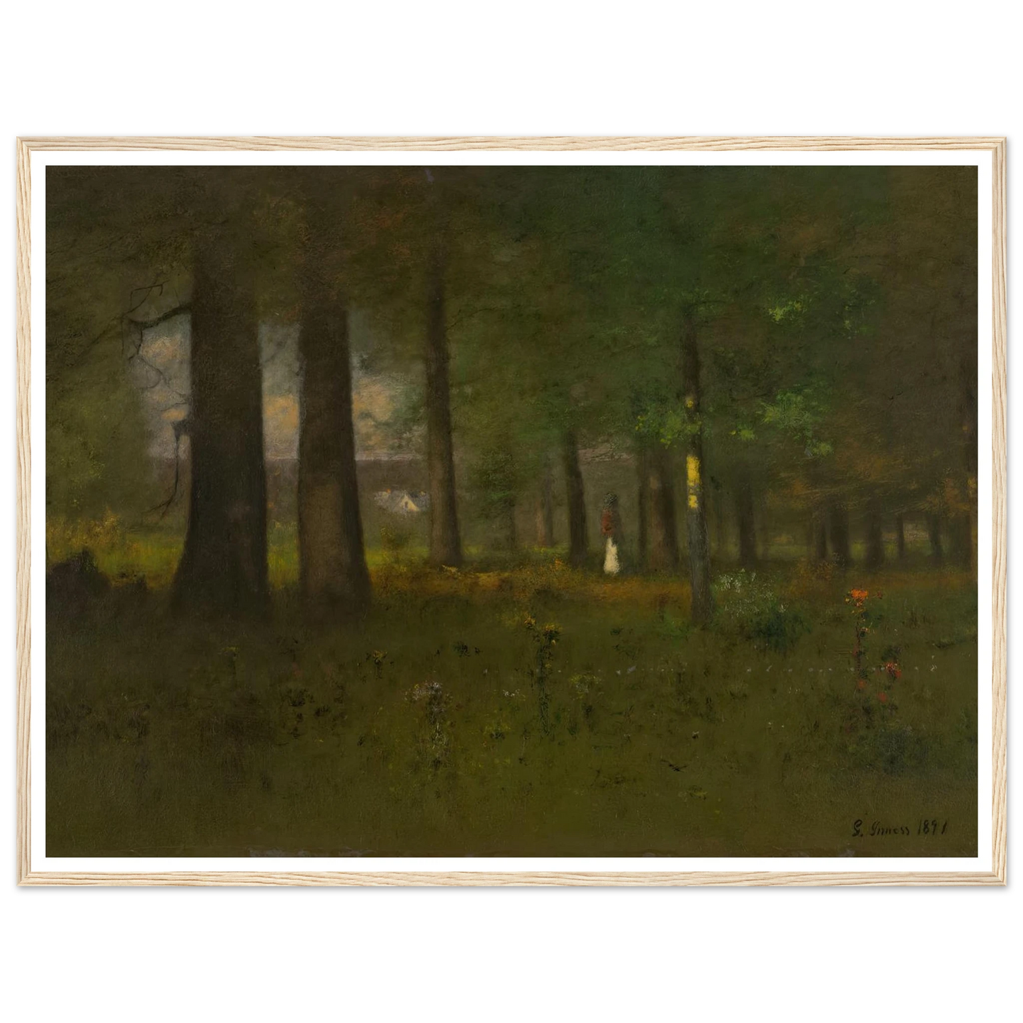 The Edge of the Forest (1891) Art Print | George Inness - Framed Poster - 30x40 cm / 12x16″ - Black frame