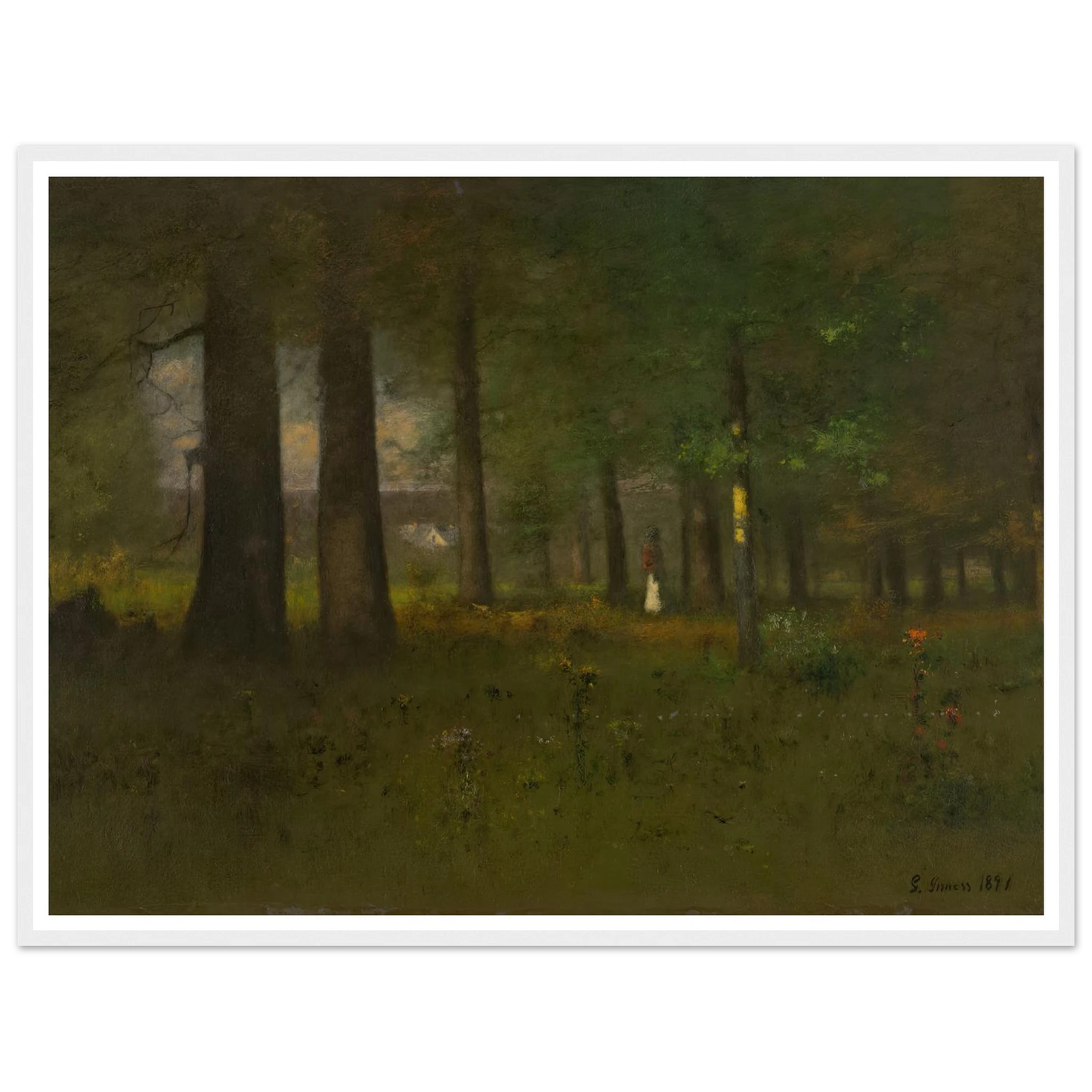 The Edge of the Forest (1891) Art Print | George Inness - Framed Poster - 30x40 cm / 12x16″ - Black frame