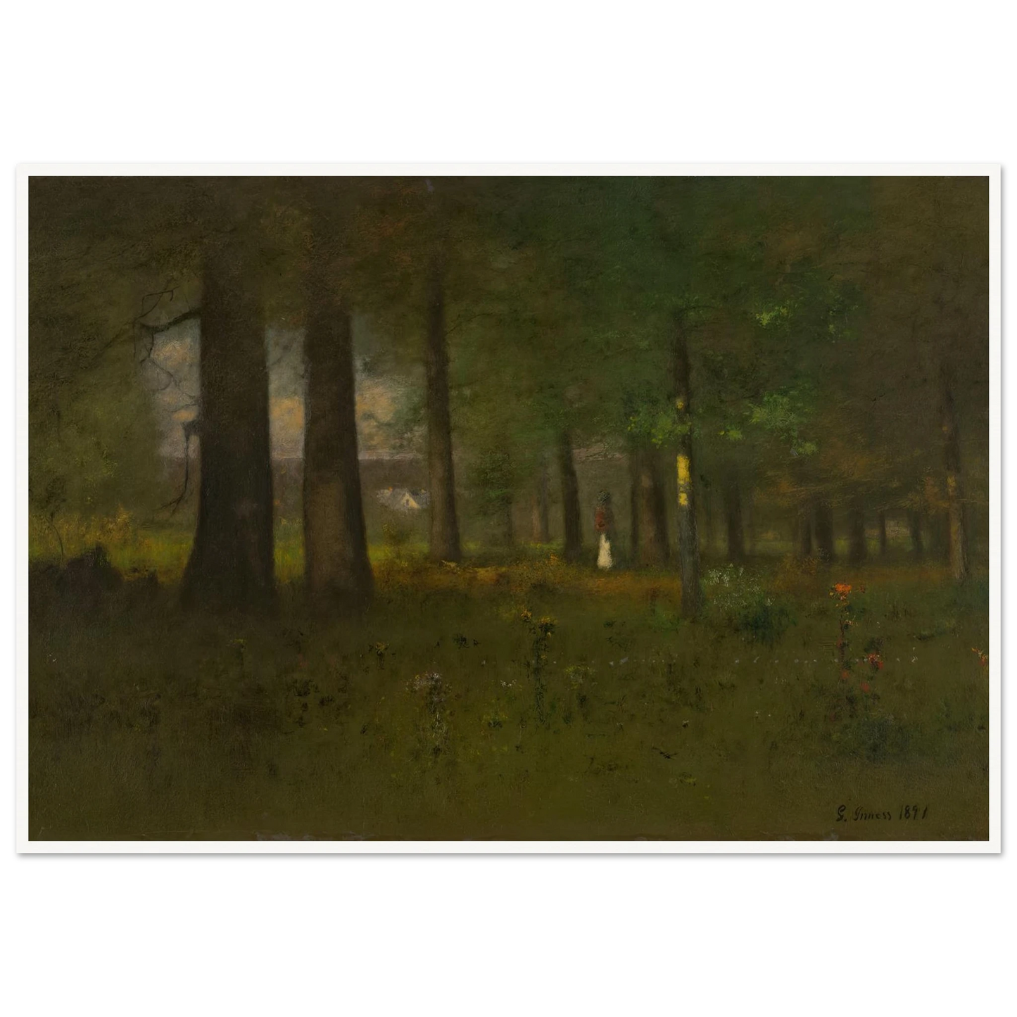 The Edge of the Forest (1891) Art Print | George Inness - Framed Poster - 30x40 cm / 12x16″ - Black frame