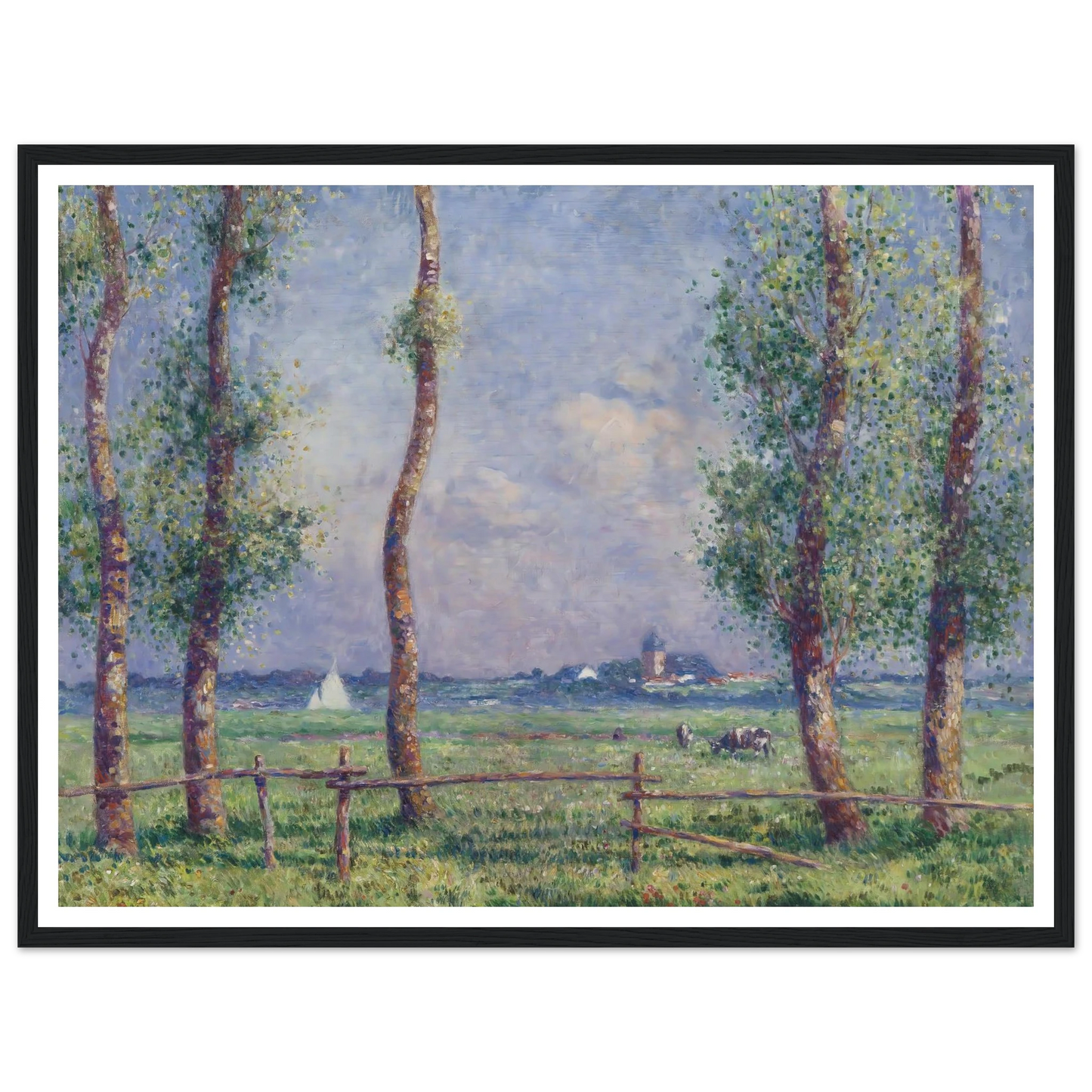 The Edge of the Lake, 1911 Art Print | Ferdinand du Puigaudeau - Framed Poster - 30x40 cm / 12x16″ - Black frame