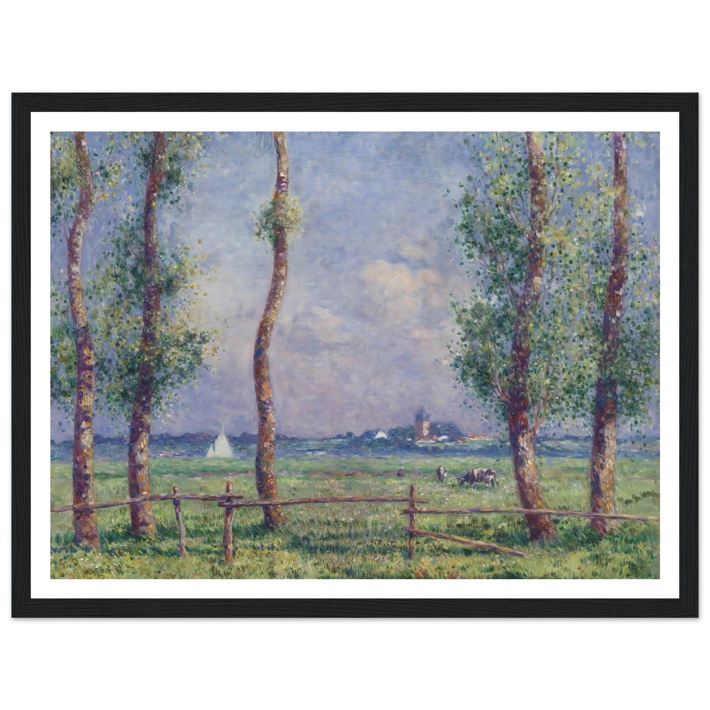 The Edge of the Lake, 1911 Art Print | Ferdinand du Puigaudeau - Framed Poster - 30x40 cm / 12x16″ - Black frame