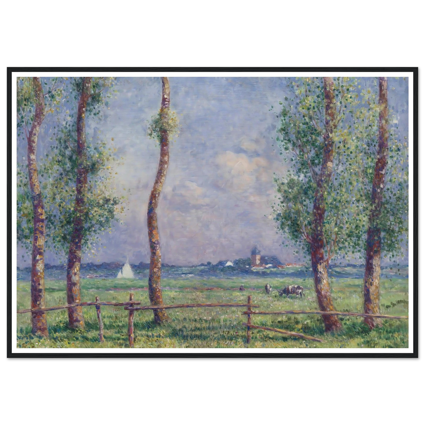 The Edge of the Lake, 1911 Art Print | Ferdinand du Puigaudeau - Framed Poster - 30x40 cm / 12x16″ - Black frame