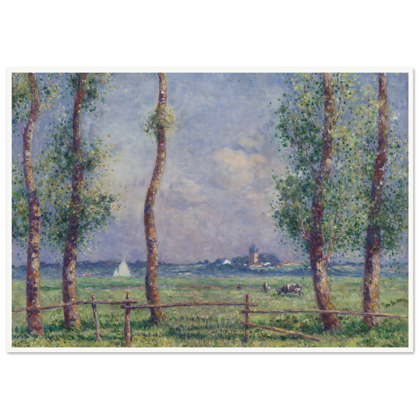 The Edge of the Lake, 1911 Art Print | Ferdinand du Puigaudeau - Framed Poster - 30x40 cm / 12x16″ - Black frame