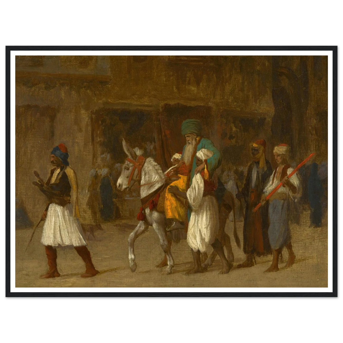 The Elders’ Procession Art Print | Jean Leon Gerome - Framed Poster - 30x40 cm / 12x16″ - Black frame