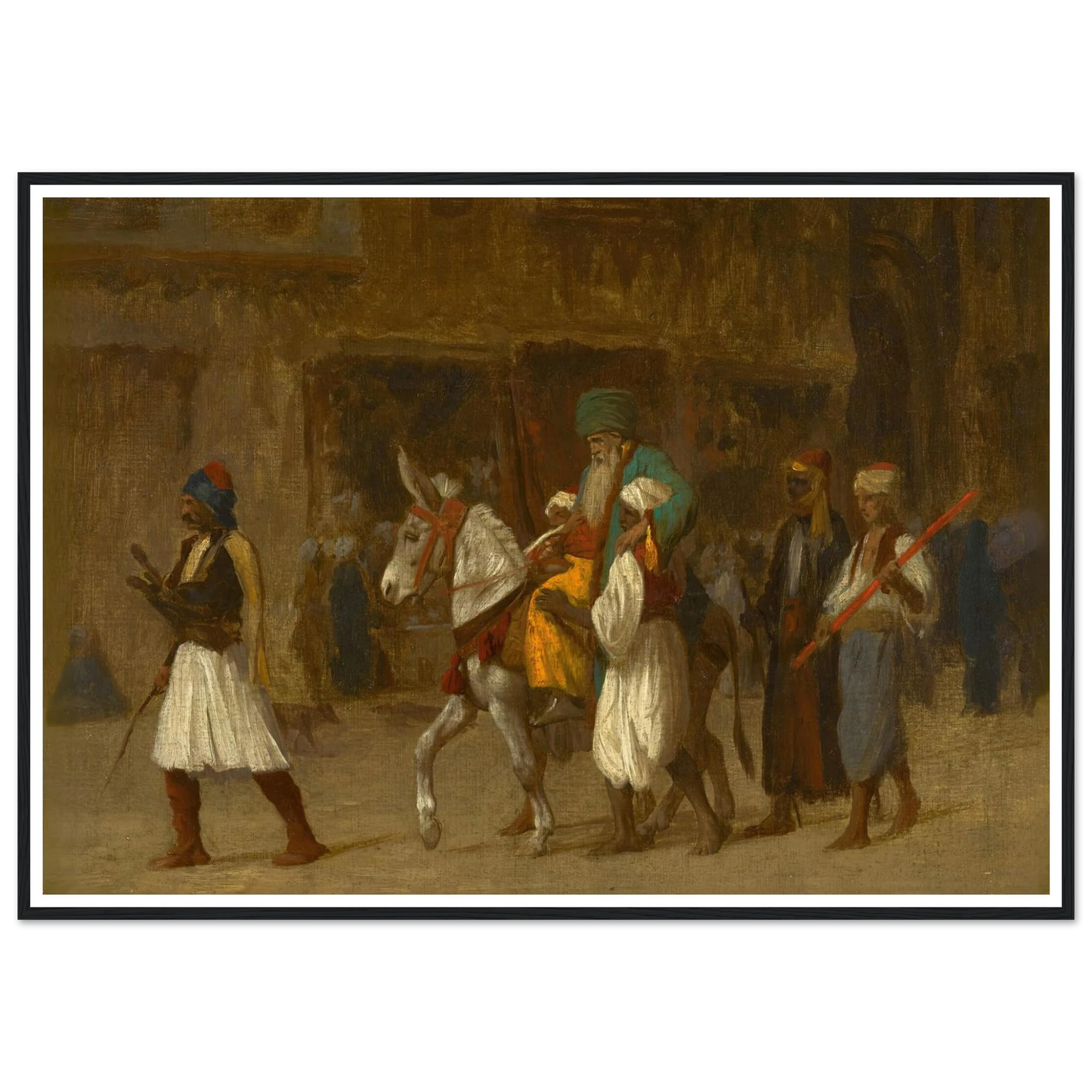 The Elders’ Procession Art Print | Jean Leon Gerome - Framed Poster - 30x40 cm / 12x16″ - Black frame