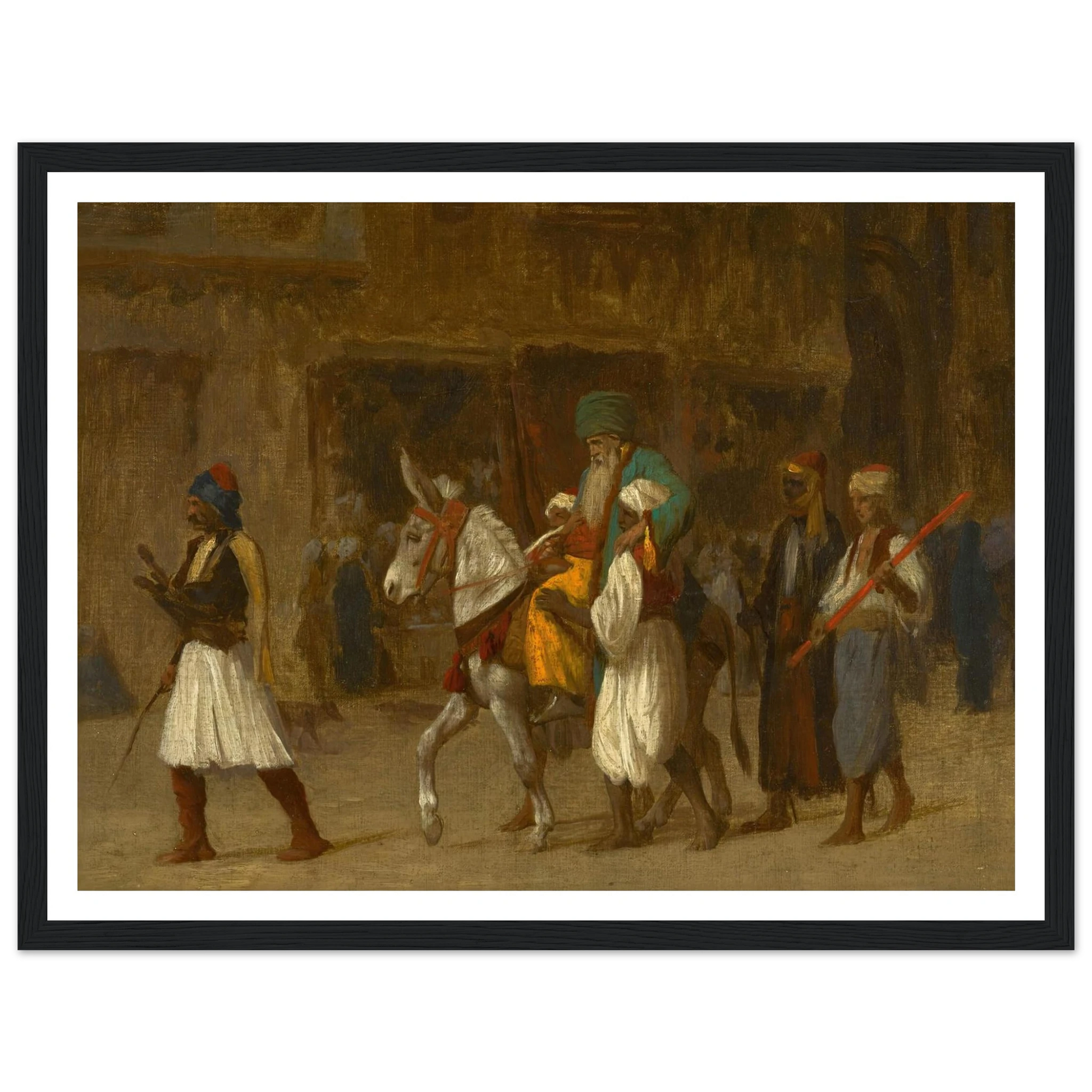 The Elders’ Procession Art Print | Jean Leon Gerome - Framed Poster - 30x40 cm / 12x16″ - Black frame