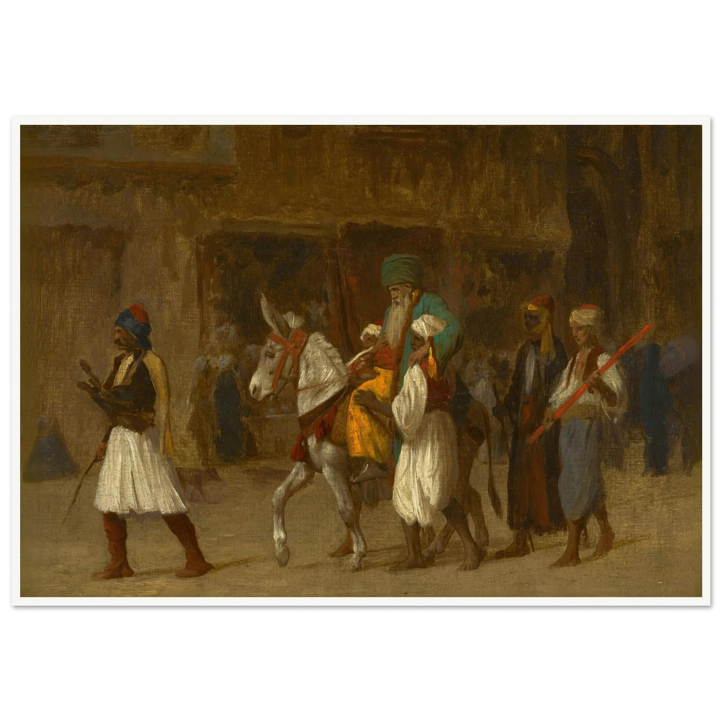 The Elders’ Procession Art Print | Jean Leon Gerome - Framed Poster - 30x40 cm / 12x16″ - Black frame