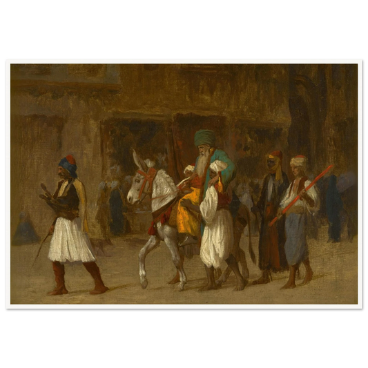 The Elders’ Procession Art Print | Jean Leon Gerome - Framed Poster - 30x40 cm / 12x16″ - Black frame