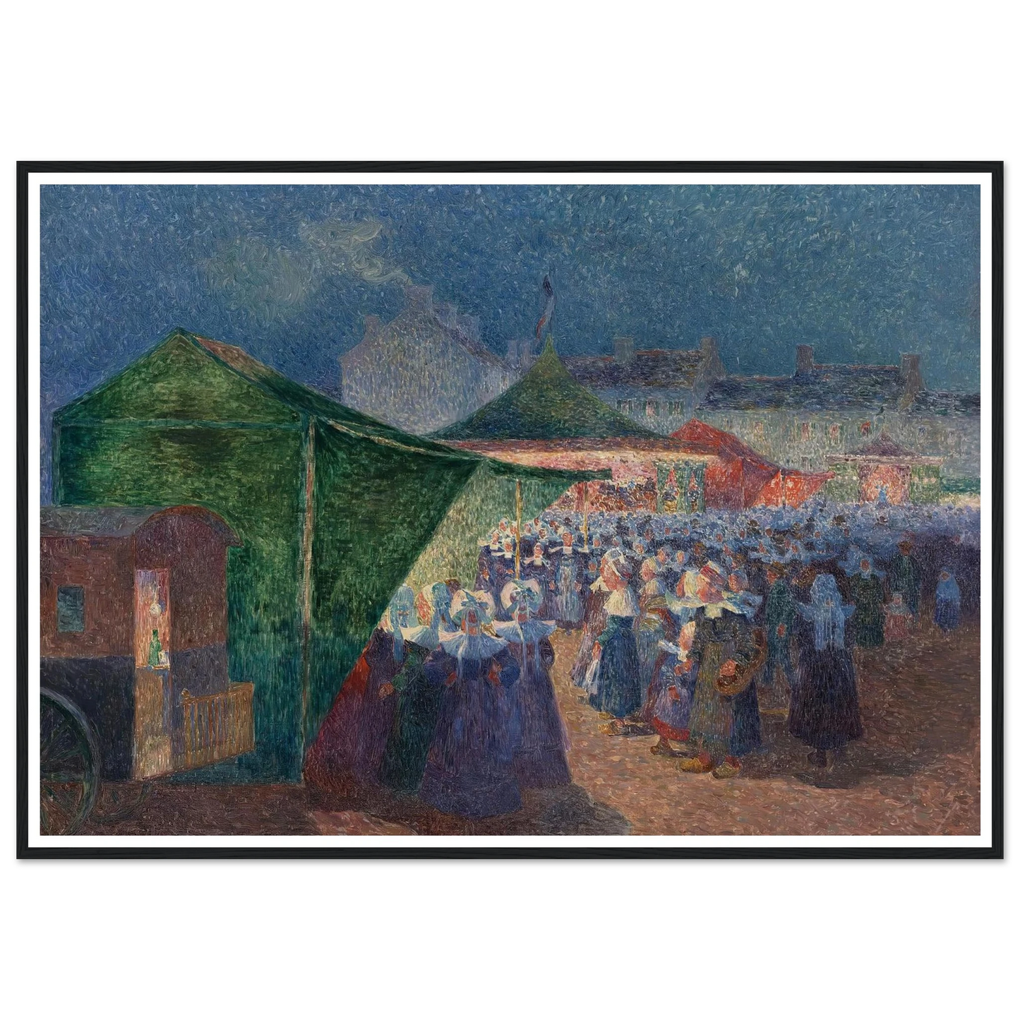 The Fair Festival Art Print | Ferdinand du Puigaudeau - Framed Poster - 30x40 cm / 12x16″ - Black frame