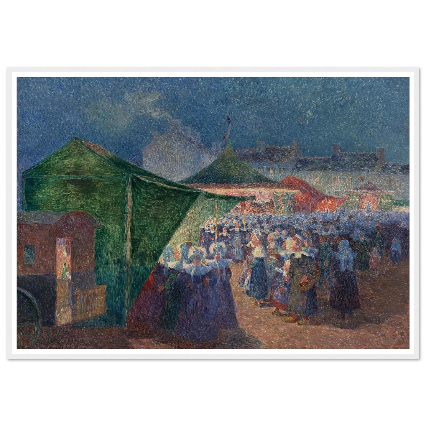 The Fair Festival Art Print | Ferdinand du Puigaudeau - Framed Poster - 30x40 cm / 12x16″ - Black frame